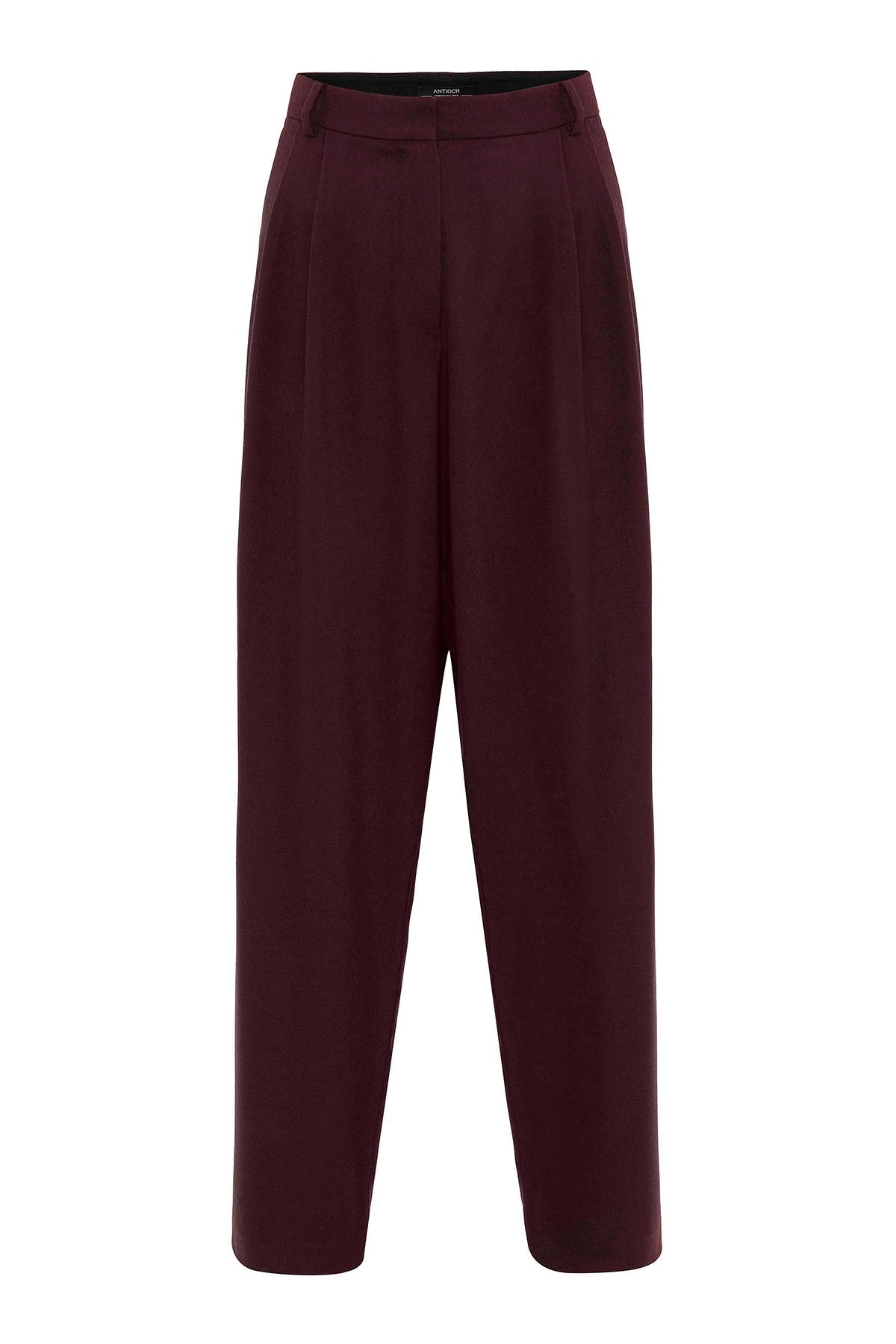 Kadın Yüksek Bel Pens Detaylı Straight Fit Pantolon