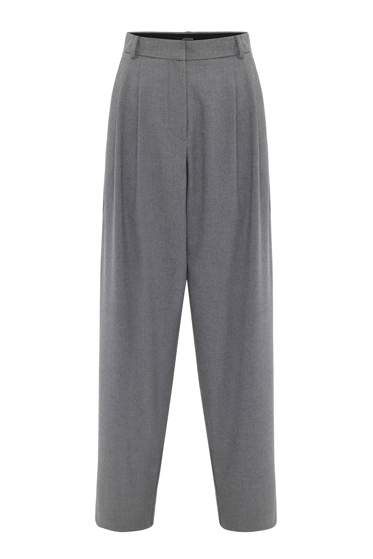 Kadın Yüksek Bel Pens Detaylı Straight Fit Pantolon