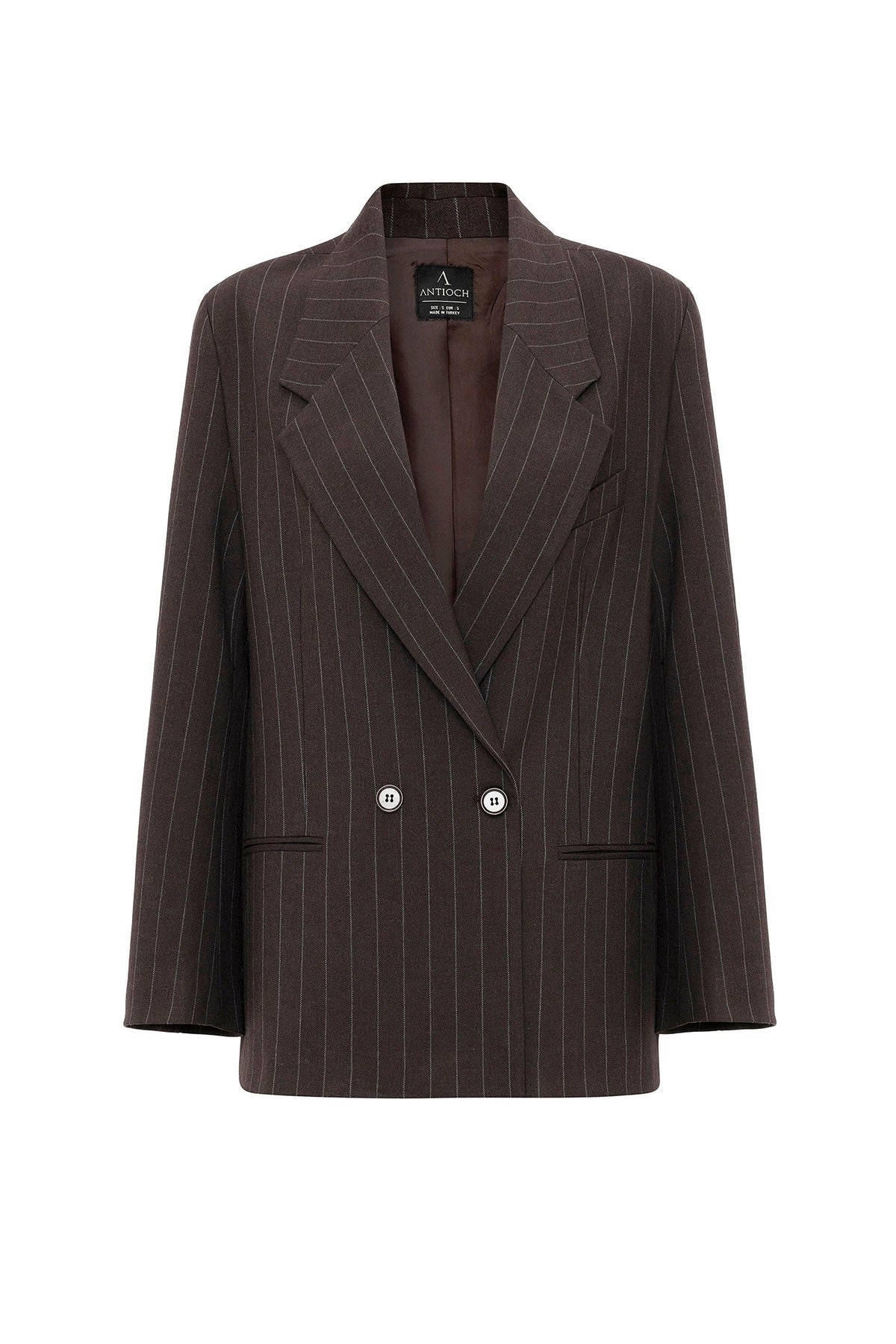 Antioch Kadın Çizgili Oversize Blazer Ceket