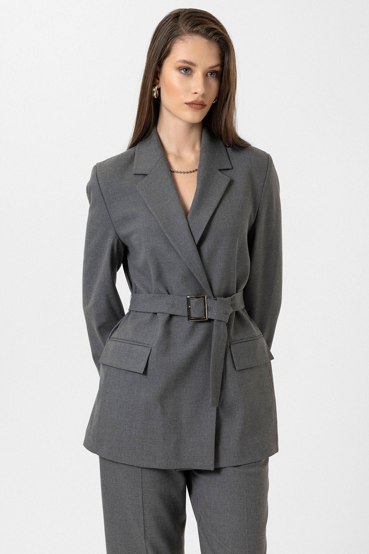 Antioch Kadın Kemerli Blazer Ceket