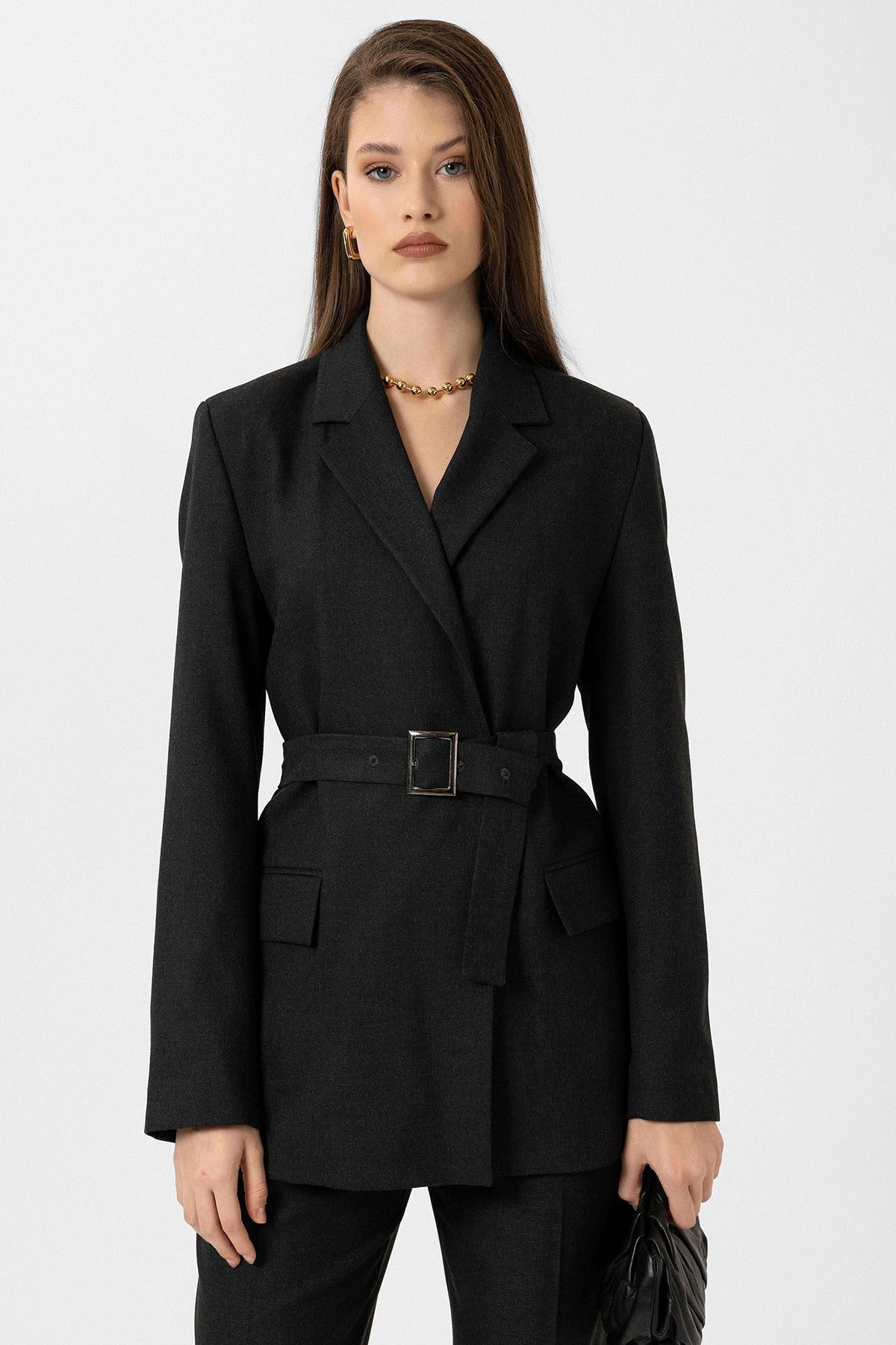Antioch Kadın Kemerli Blazer Ceket