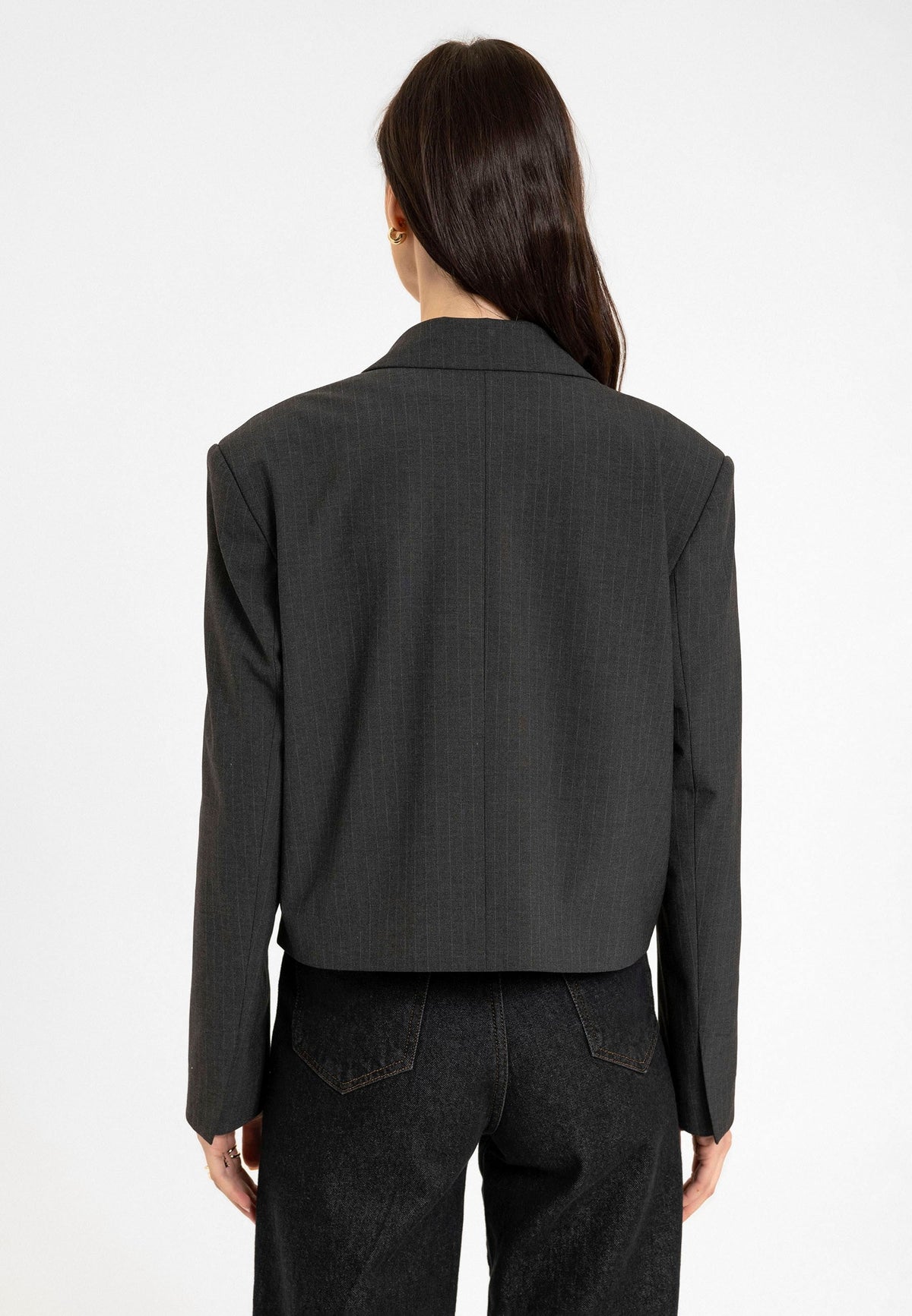 Antioch Relax Fit Düğmesiz Crop Kadın Blazer Ceket