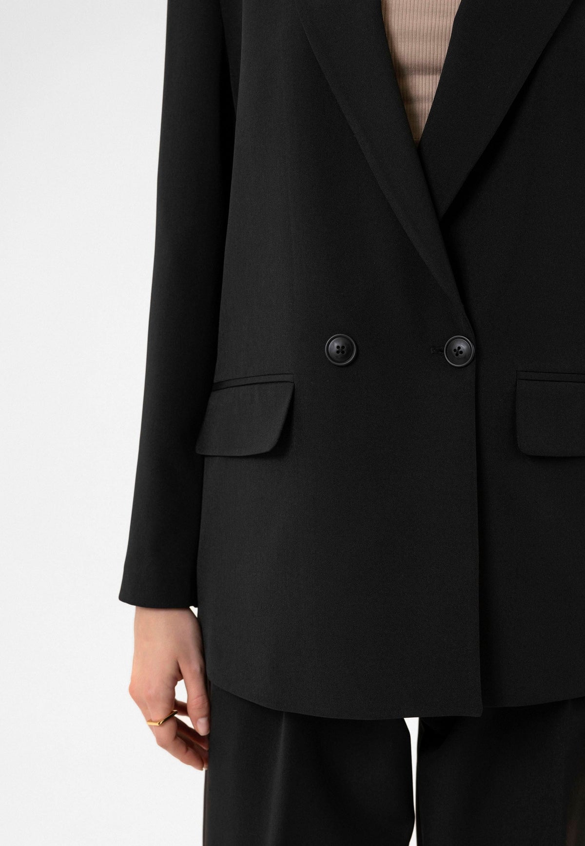 Antioch Kadın Kruvaze Kapama Oversize Blazer Ceket