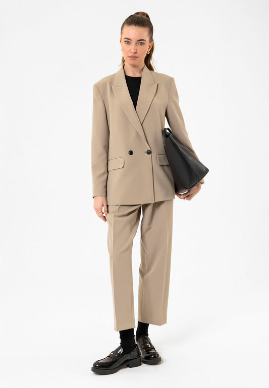 Antioch Kadın Kruvaze Kapama Oversize Blazer Ceket
