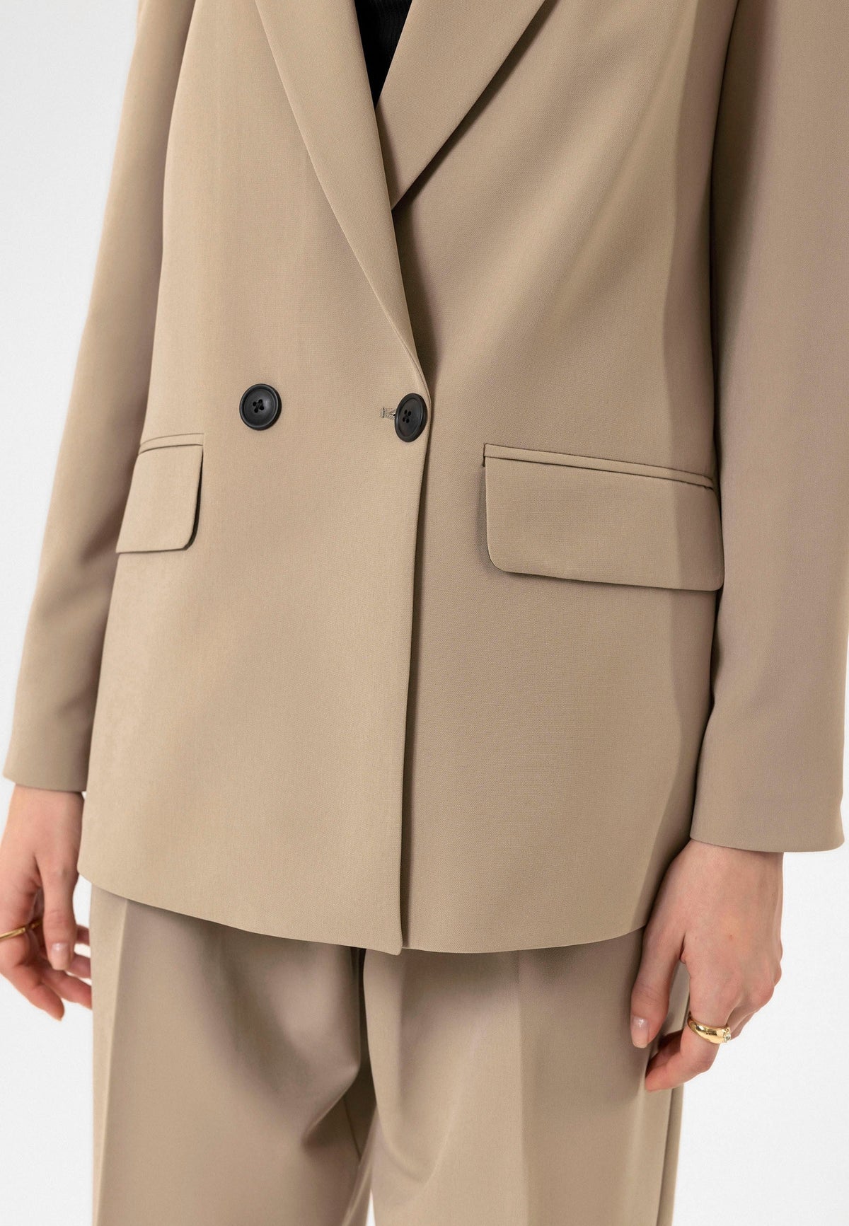 Antioch Kadın Kruvaze Kapama Oversize Blazer Ceket