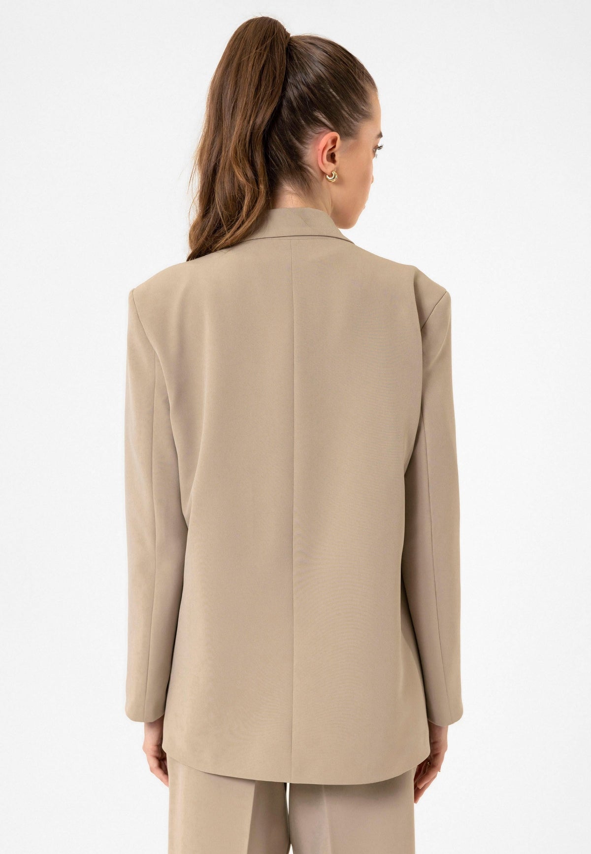 Antioch Kadın Kruvaze Kapama Oversize Blazer Ceket