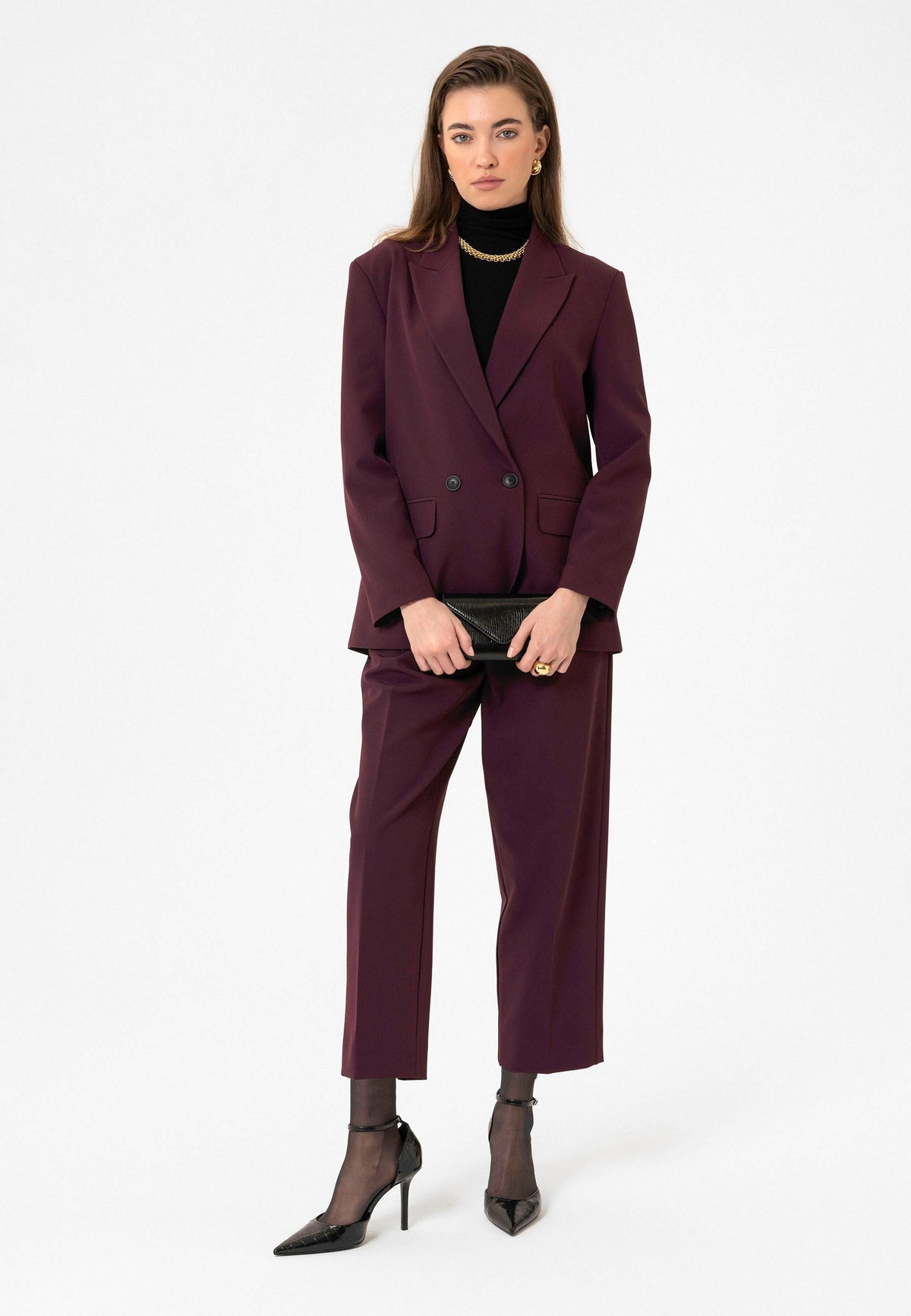 Antioch Kadın Kruvaze Kapama Oversize Blazer Ceket