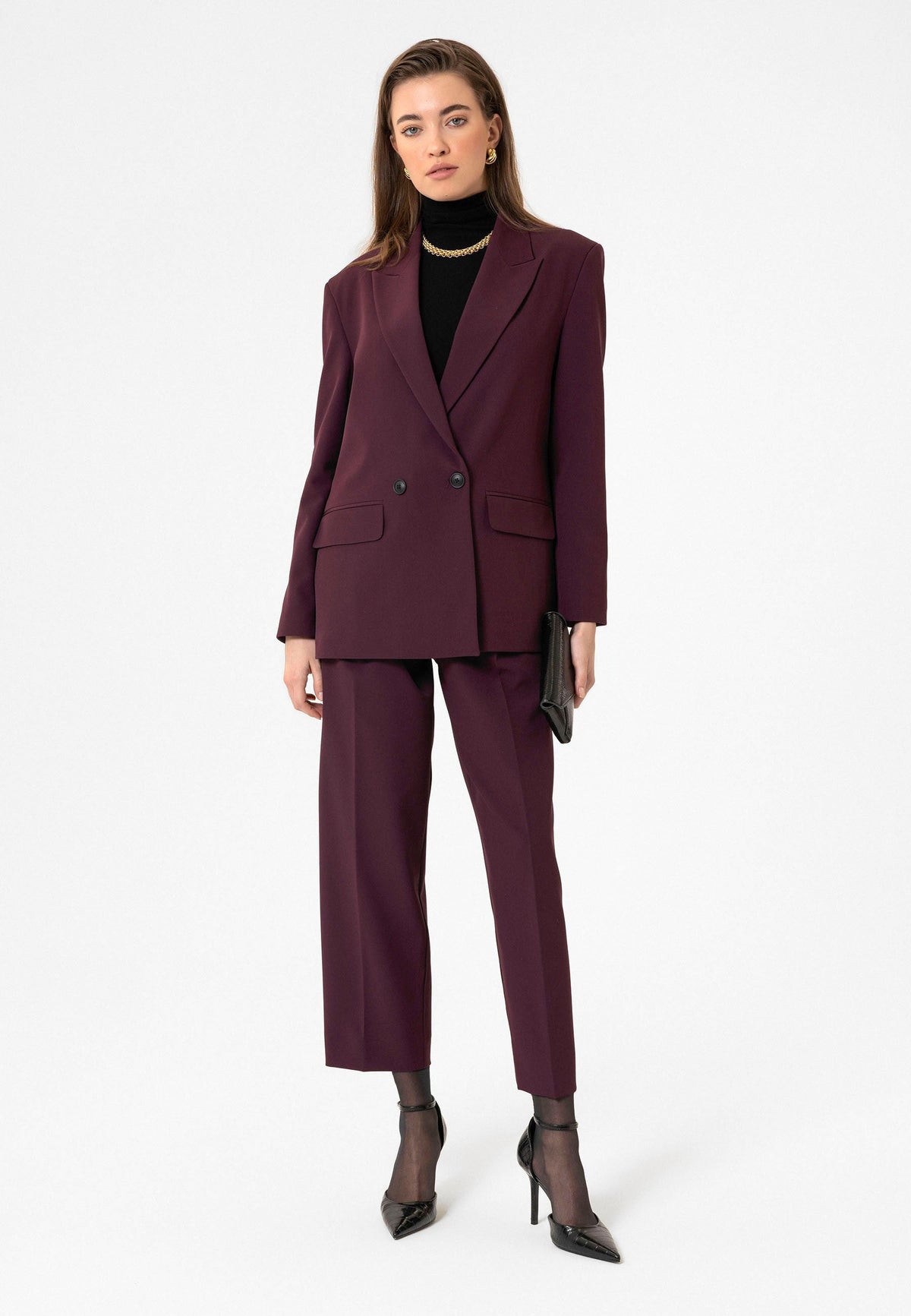Antioch Kadın Kruvaze Kapama Oversize Blazer Ceket