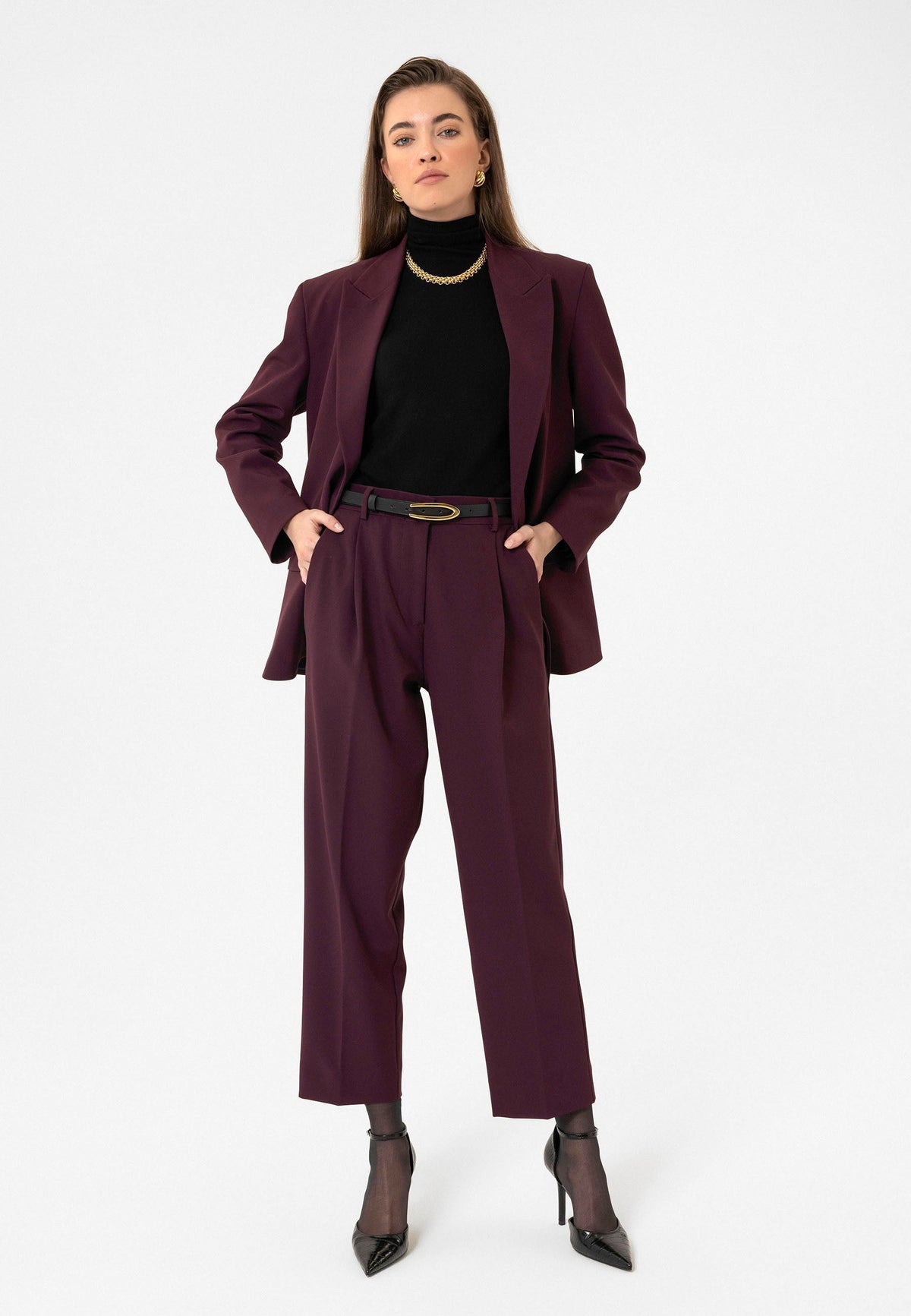 Antioch Kadın Kruvaze Kapama Oversize Blazer Ceket