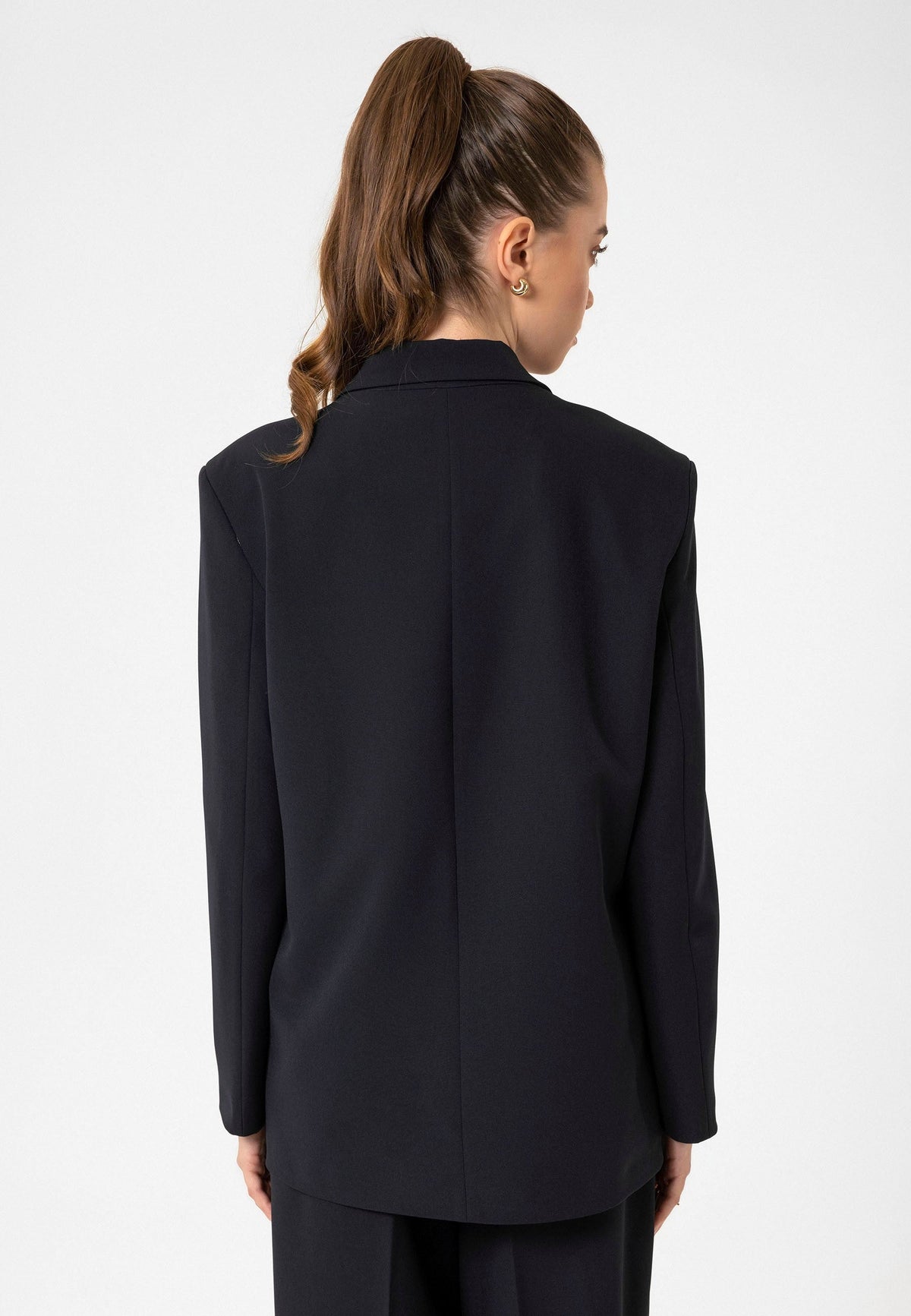 Antioch Kadın Kruvaze Kapama Oversize Blazer Ceket