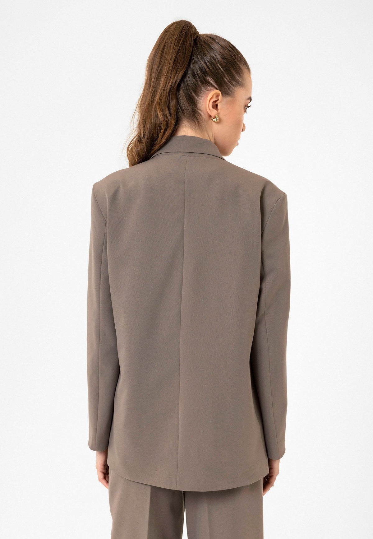 Antioch Kadın Kruvaze Kapama Oversize Blazer Ceket