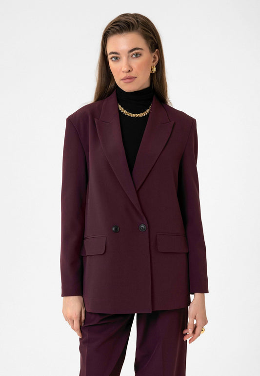 Antioch Kadın Kruvaze Kapama Oversize Blazer Ceket