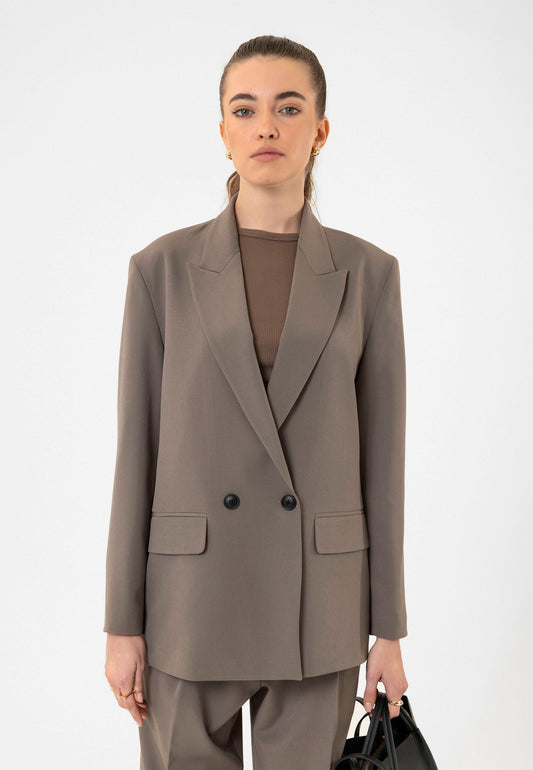 Antioch Kadın Kruvaze Kapama Oversize Blazer Ceket