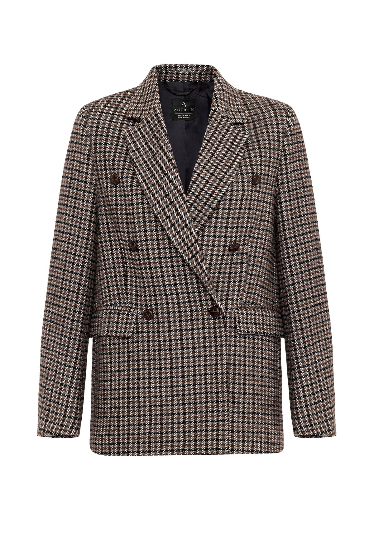 Antioch Kadın Kazayağı Desenli Blazer Ceket