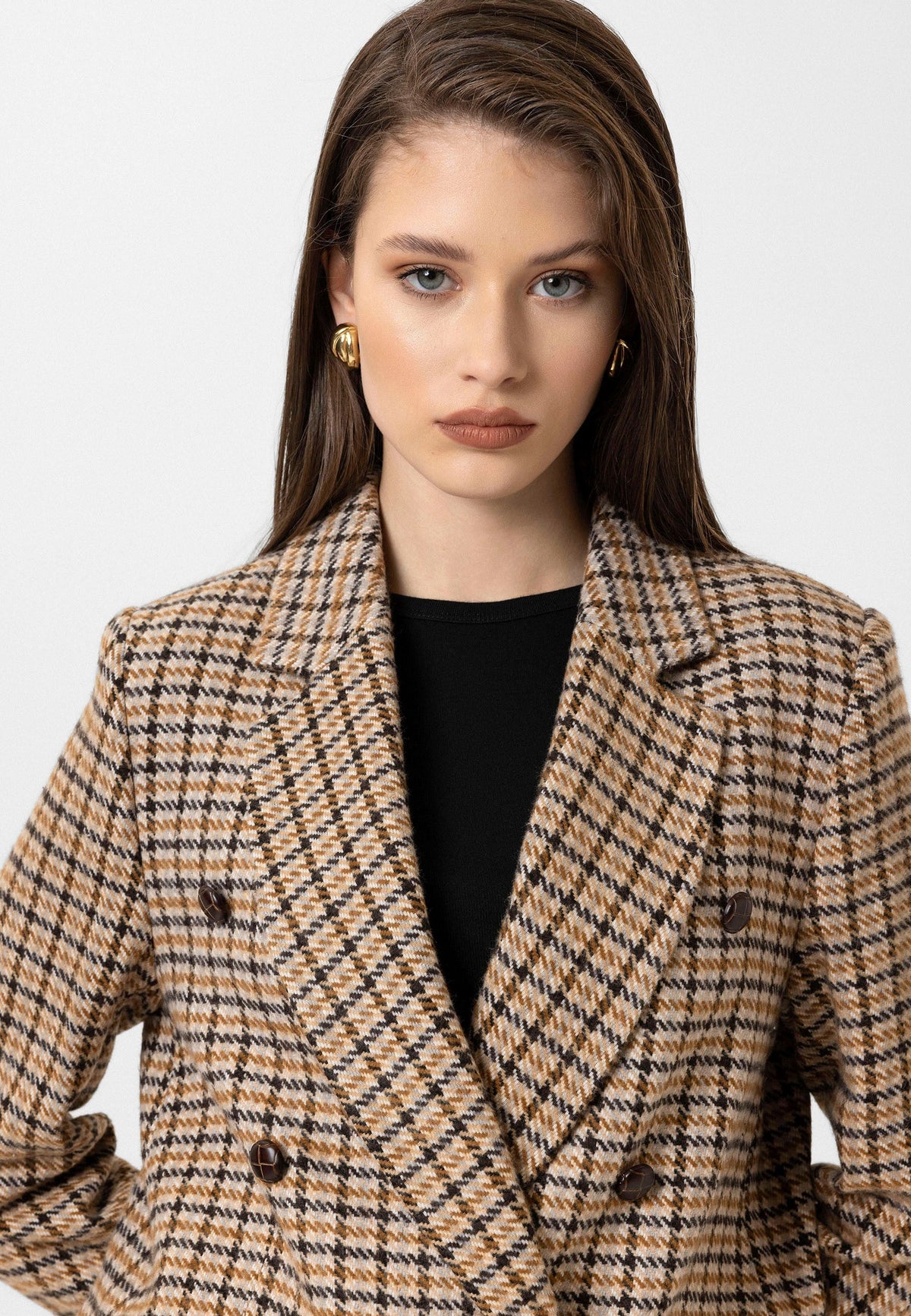 Antioch Kadın Kazayağı Desenli Blazer Ceket
