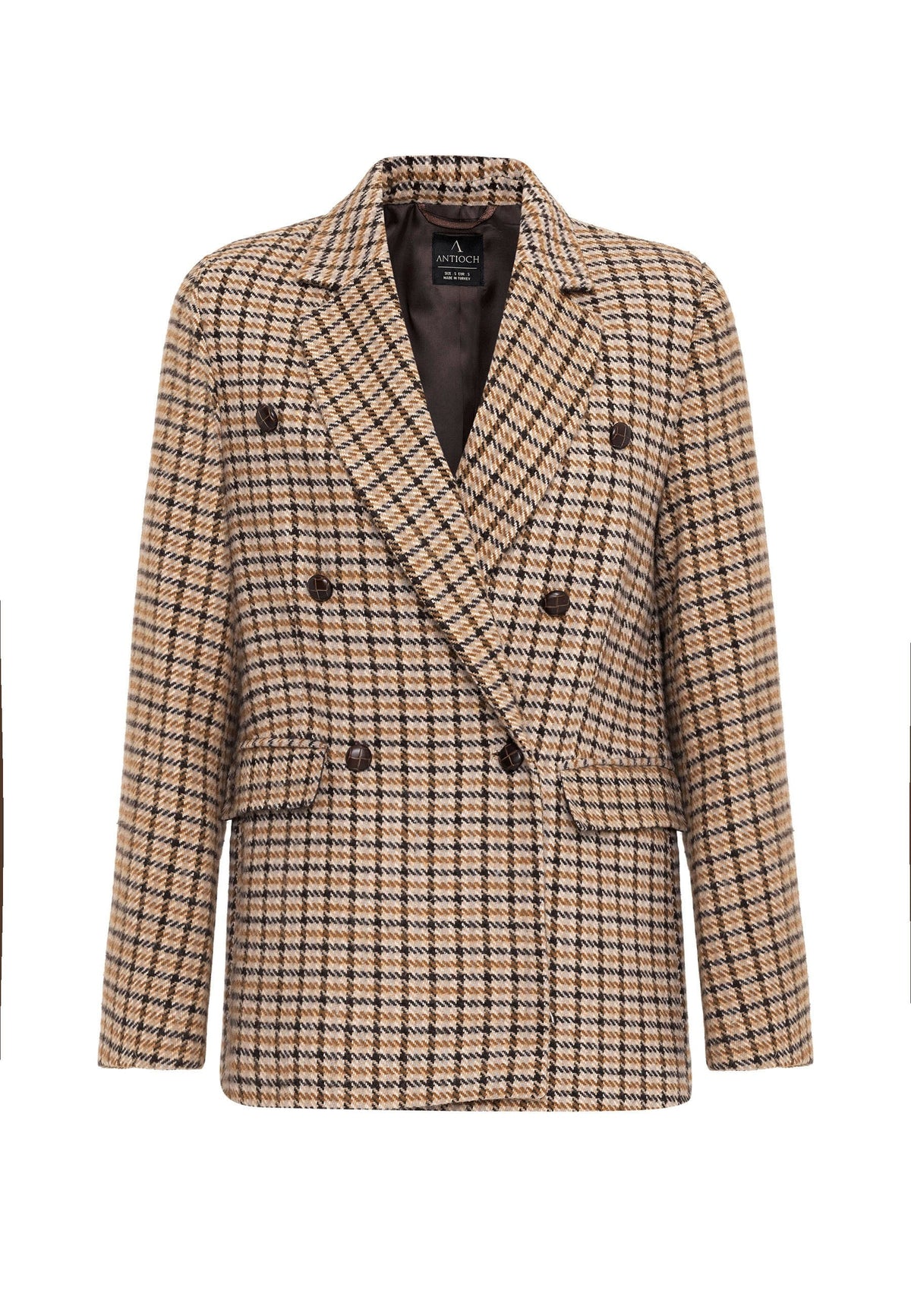 Antioch Kadın Kazayağı Desenli Blazer Ceket