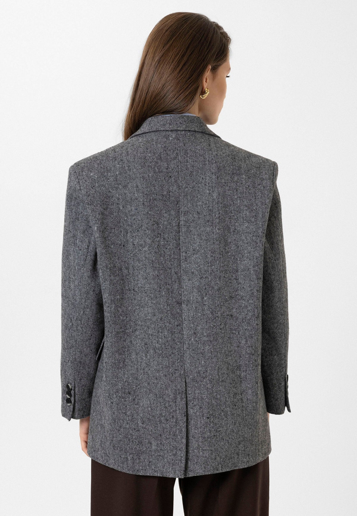 Antioch Kadın Relax Fit Balıksırtı Desenli Blazer Ceket