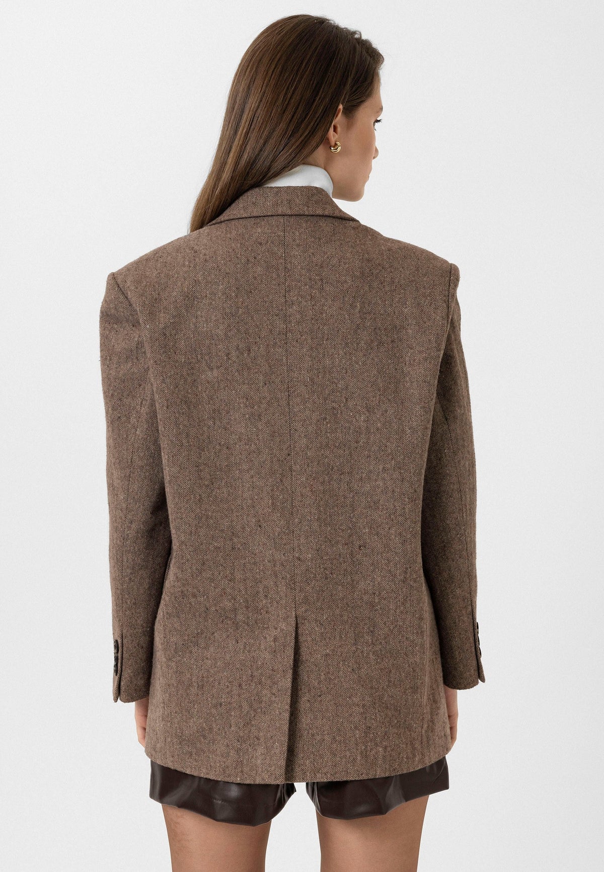 Antioch Kadın Relax Fit Balıksırtı Desenli Blazer Ceket