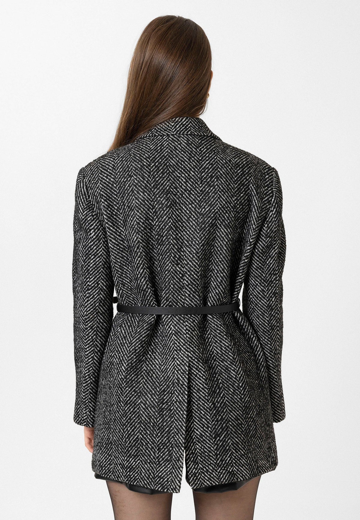 Antioch Kadın Balıksırtı Desenli Blazer Ceket