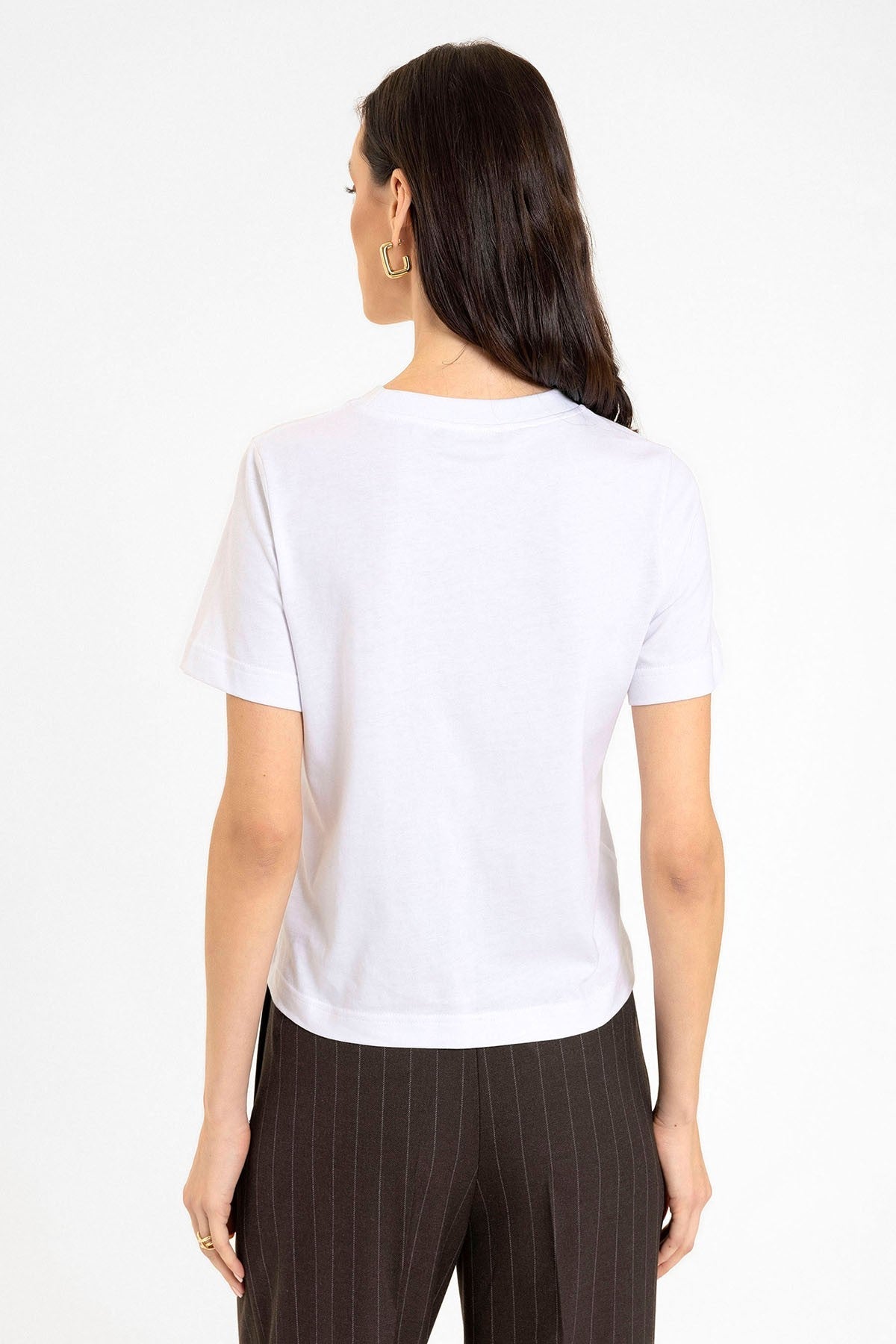 Antioch Kadın Bisiklet Yaka Basic T-Shirt