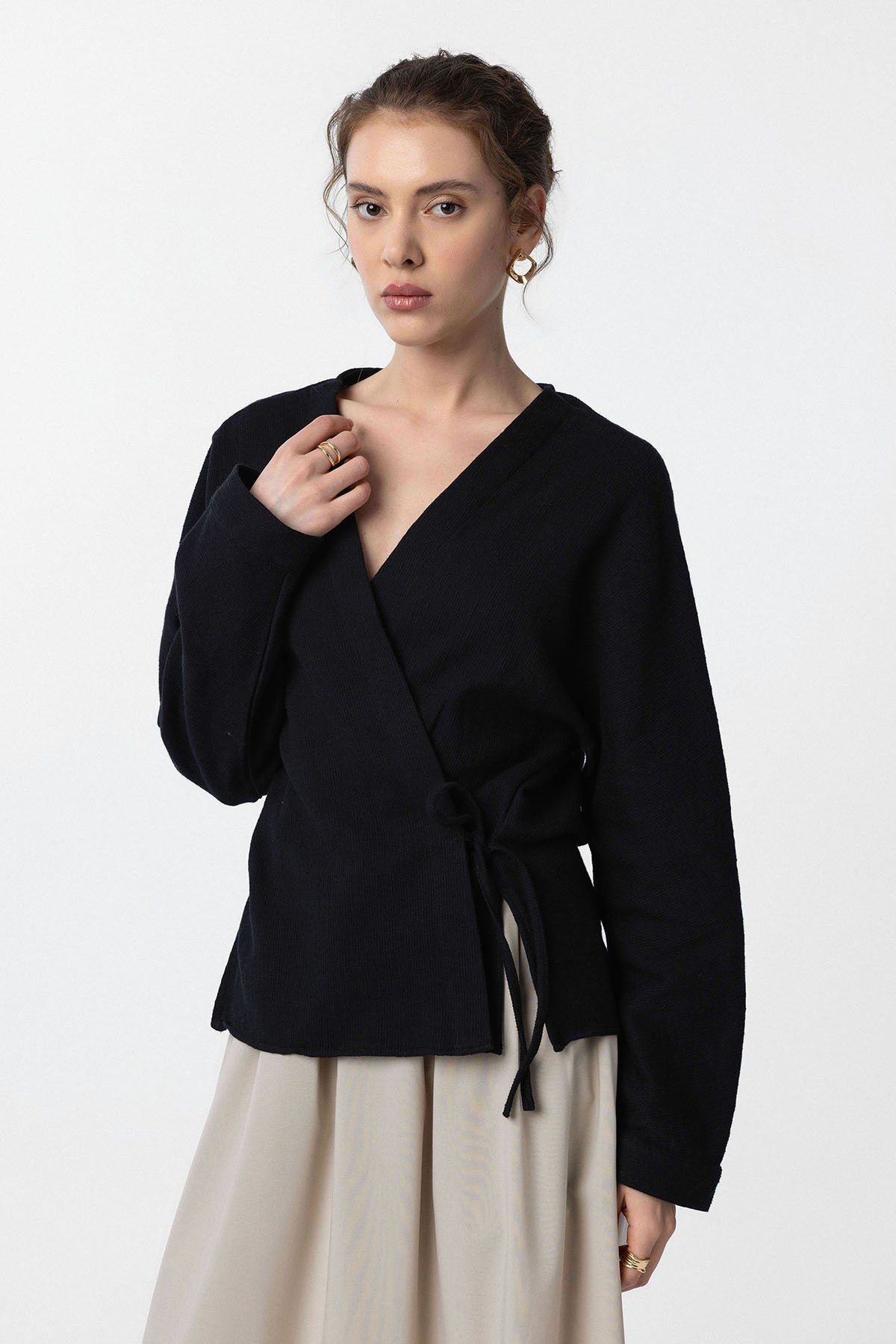 Antioch Bağlamalı Kimono Kadın Gömlek