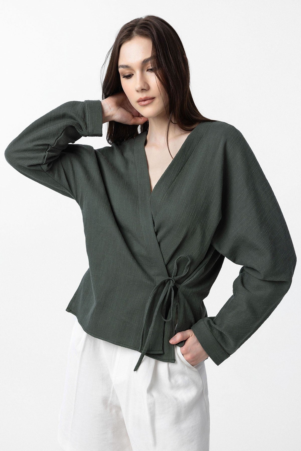 Antioch Bağlamalı Kimono Kadın Gömlek