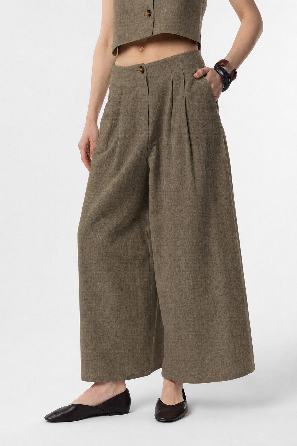 Antioch Keten Karışımlı Kadın Culotte Pantolon