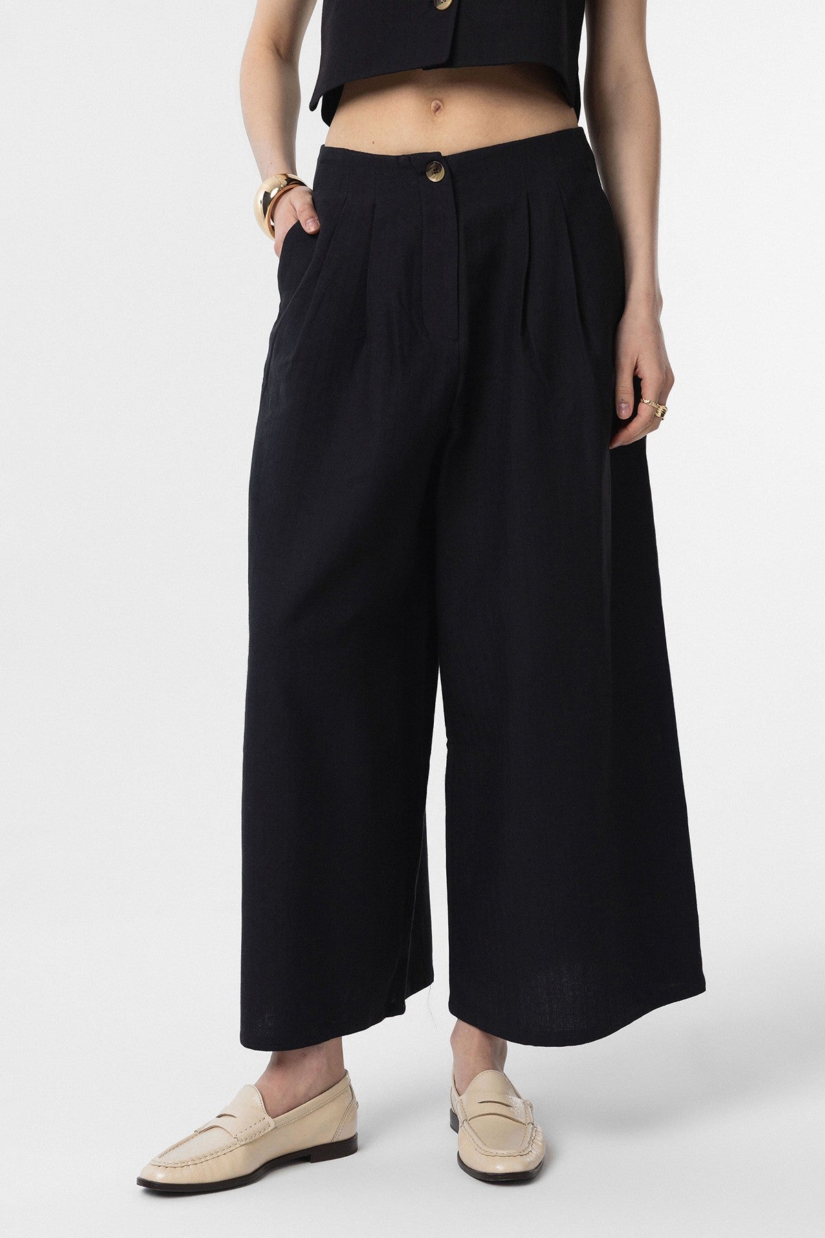 Antioch Keten Karışımlı Kadın Culotte Pantolon