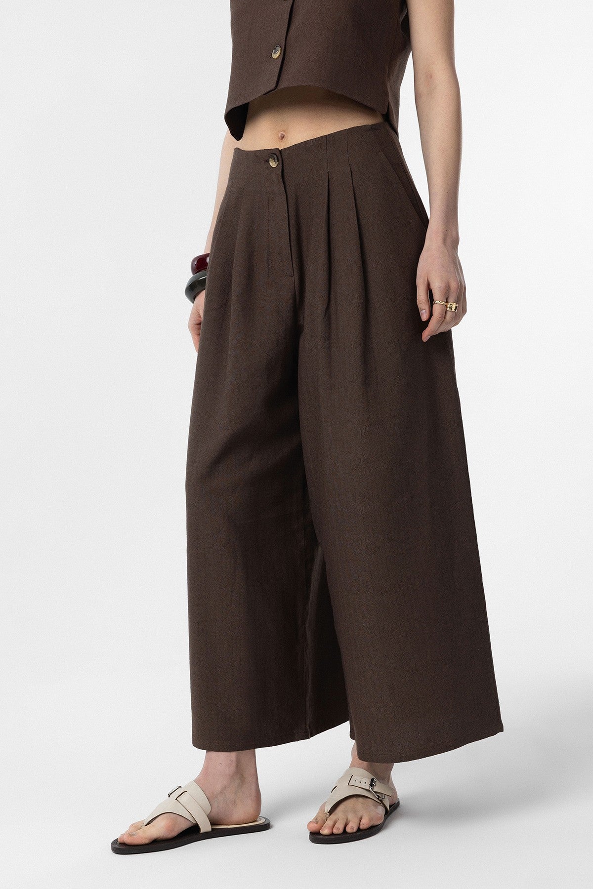 Antioch Keten Karışımlı Kadın Culotte Pantolon