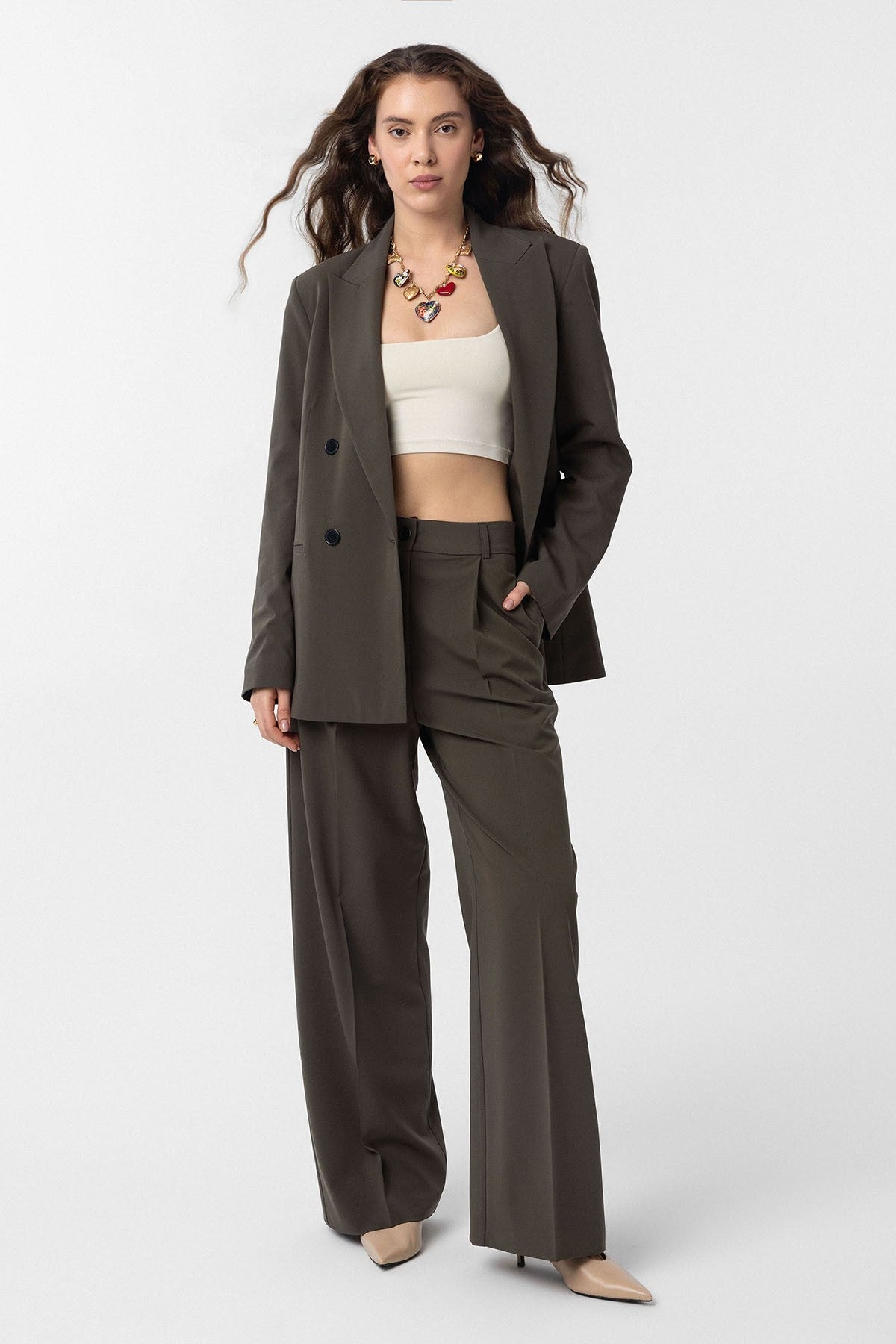 Antioch Regular Fit Kruvaze Kadın Blazer Ceket