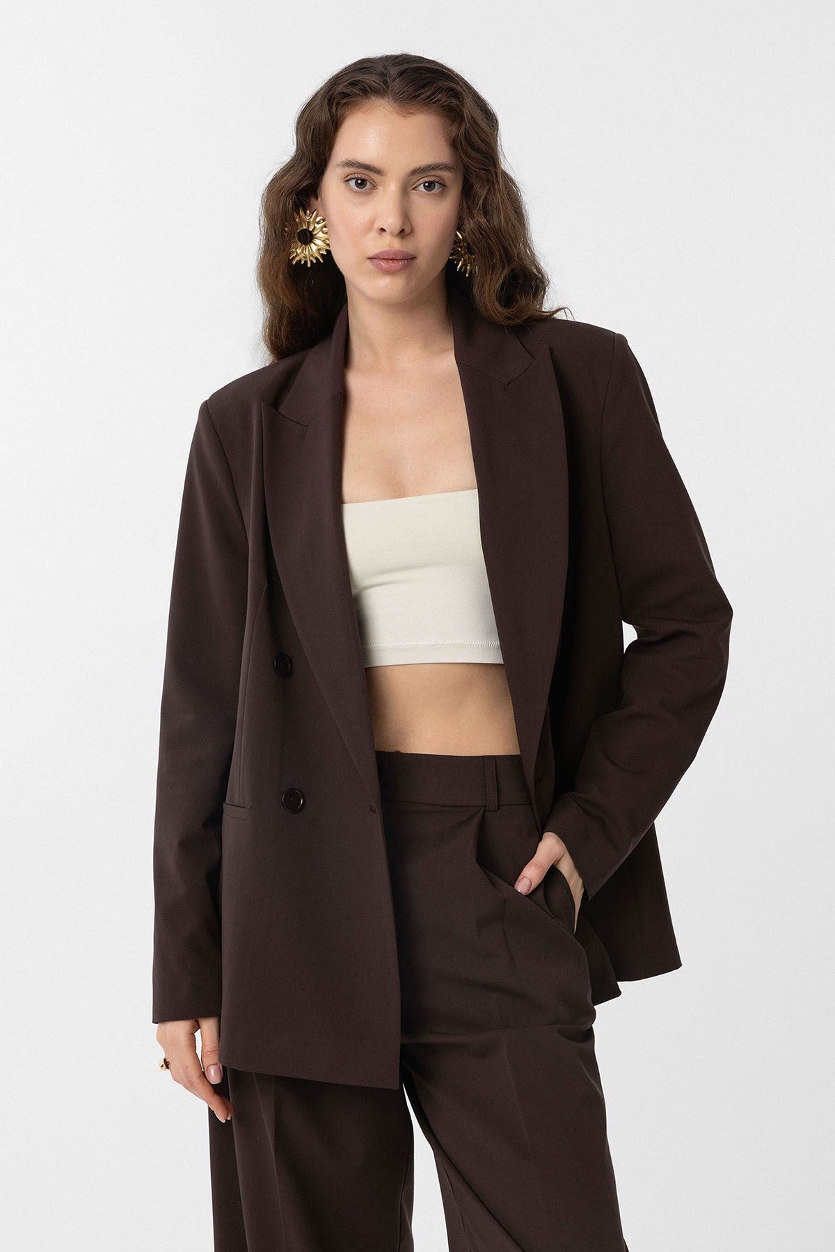 Antioch Regular Fit Kruvaze Kadın Blazer Ceket