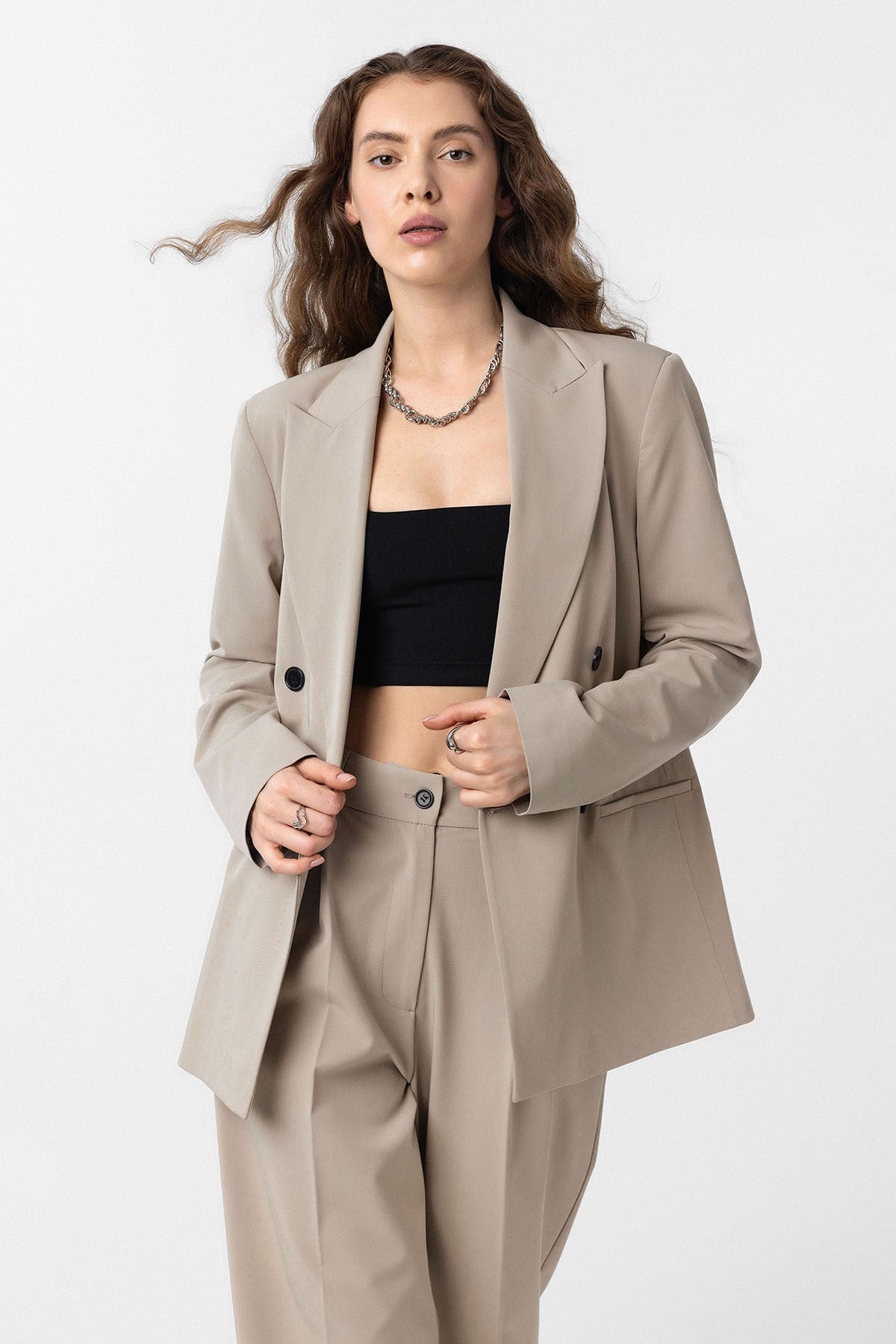 Antioch Regular Fit Kruvaze Kadın Blazer Ceket