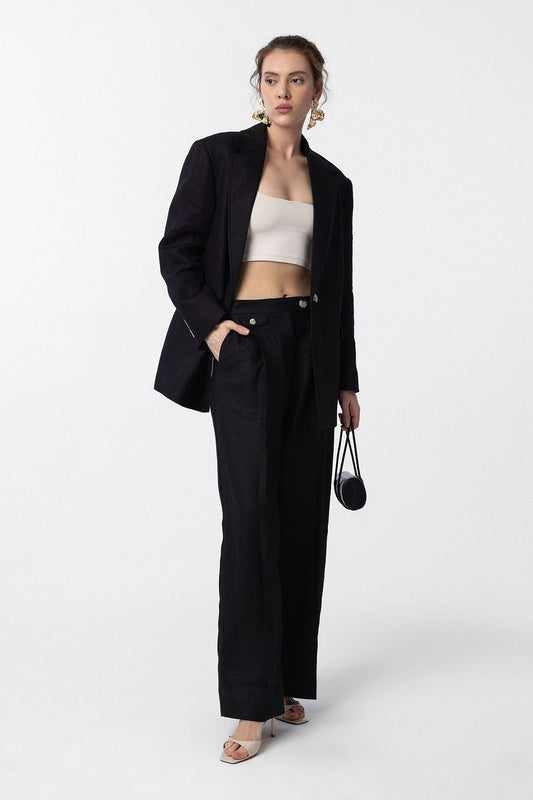 Antioch 100% Keten Kadın Blazer Ceket