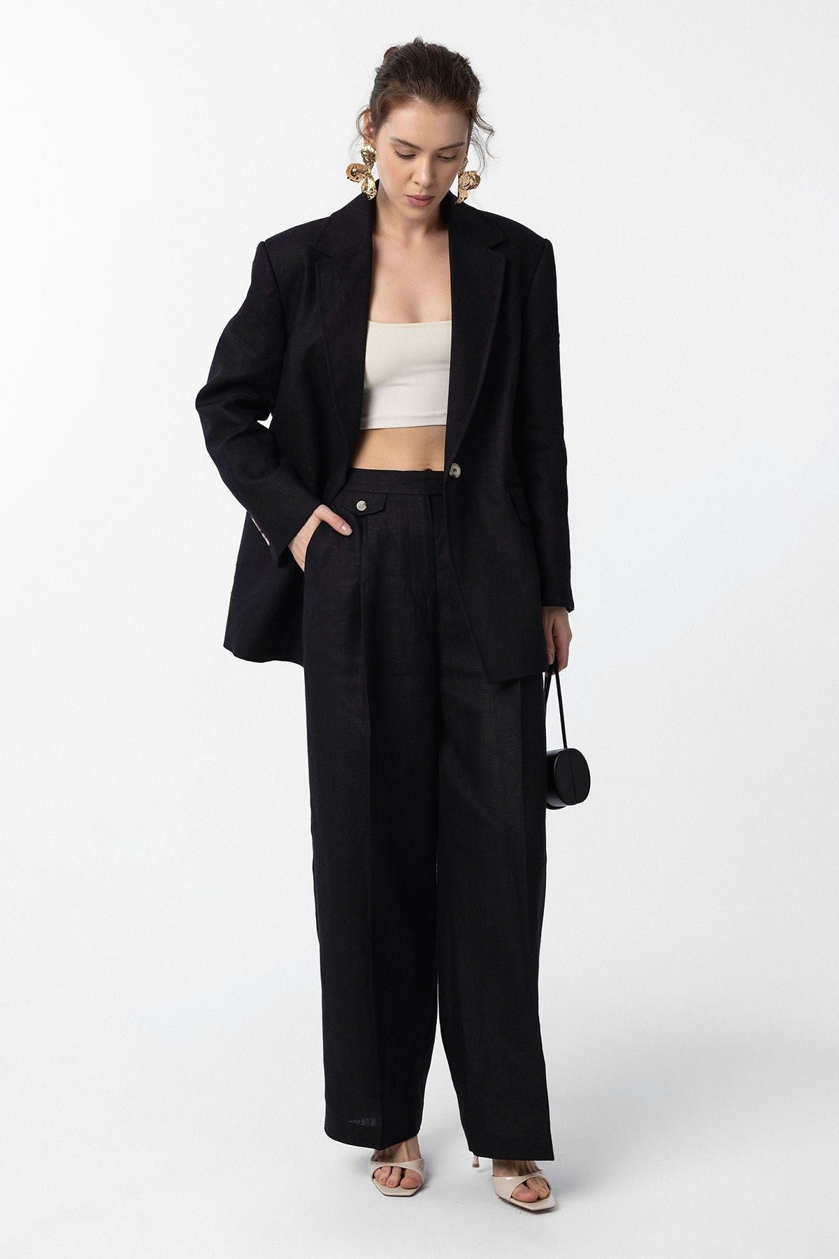Antioch 100% Keten Kadın Blazer Ceket