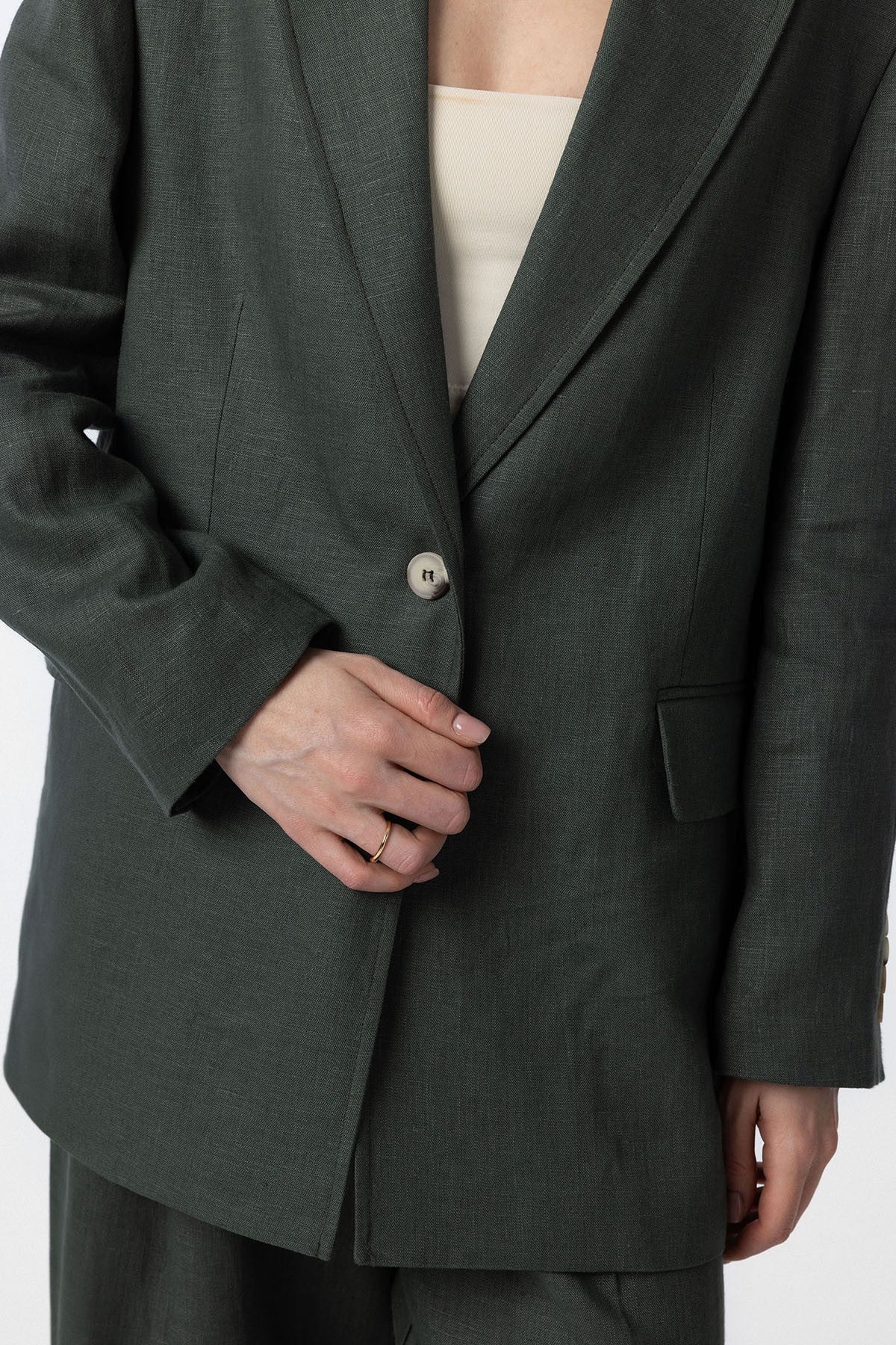 Antioch 100% Keten Kadın Blazer Ceket