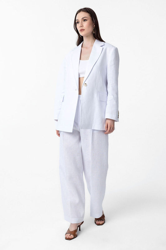 Antioch 100% Keten Kadın Blazer Ceket