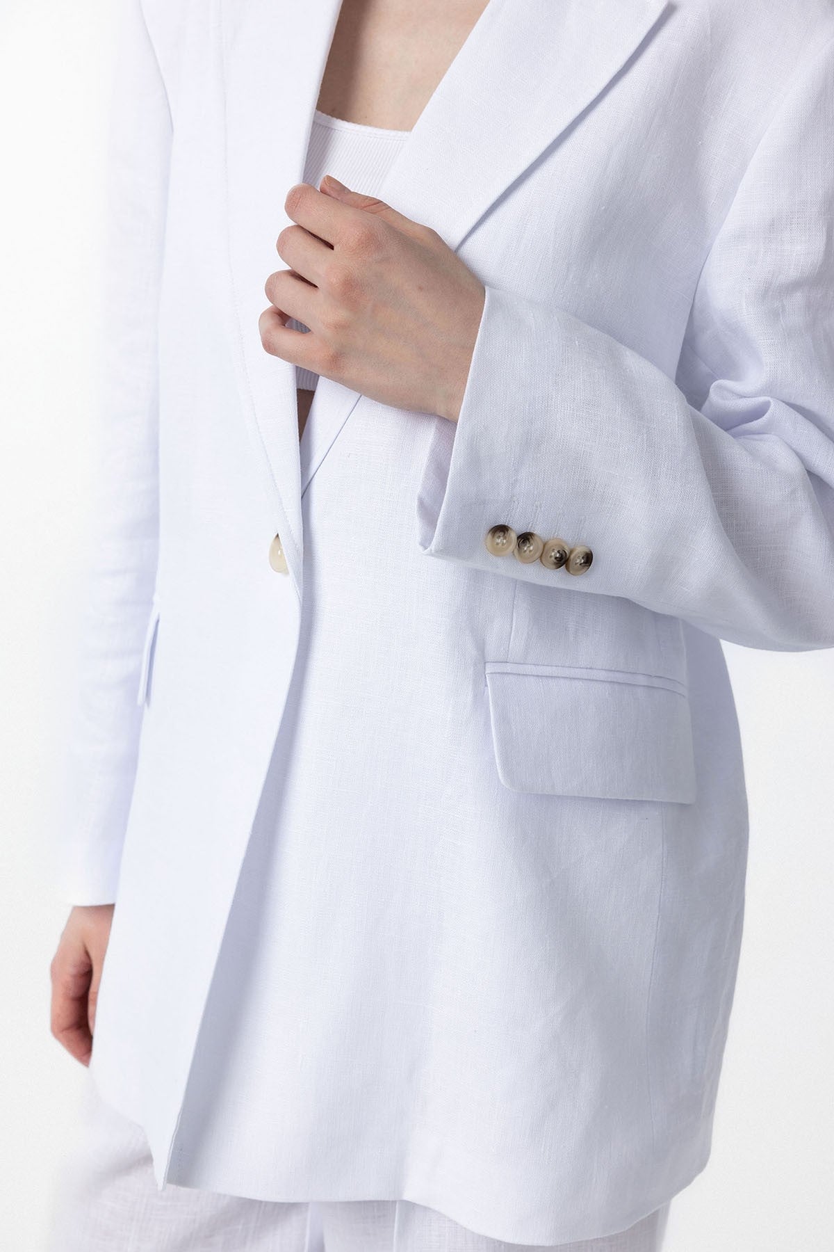 Antioch 100% Keten Kadın Blazer Ceket