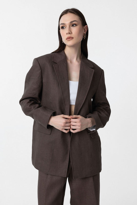 Antioch 100% Keten Kadın Blazer Ceket