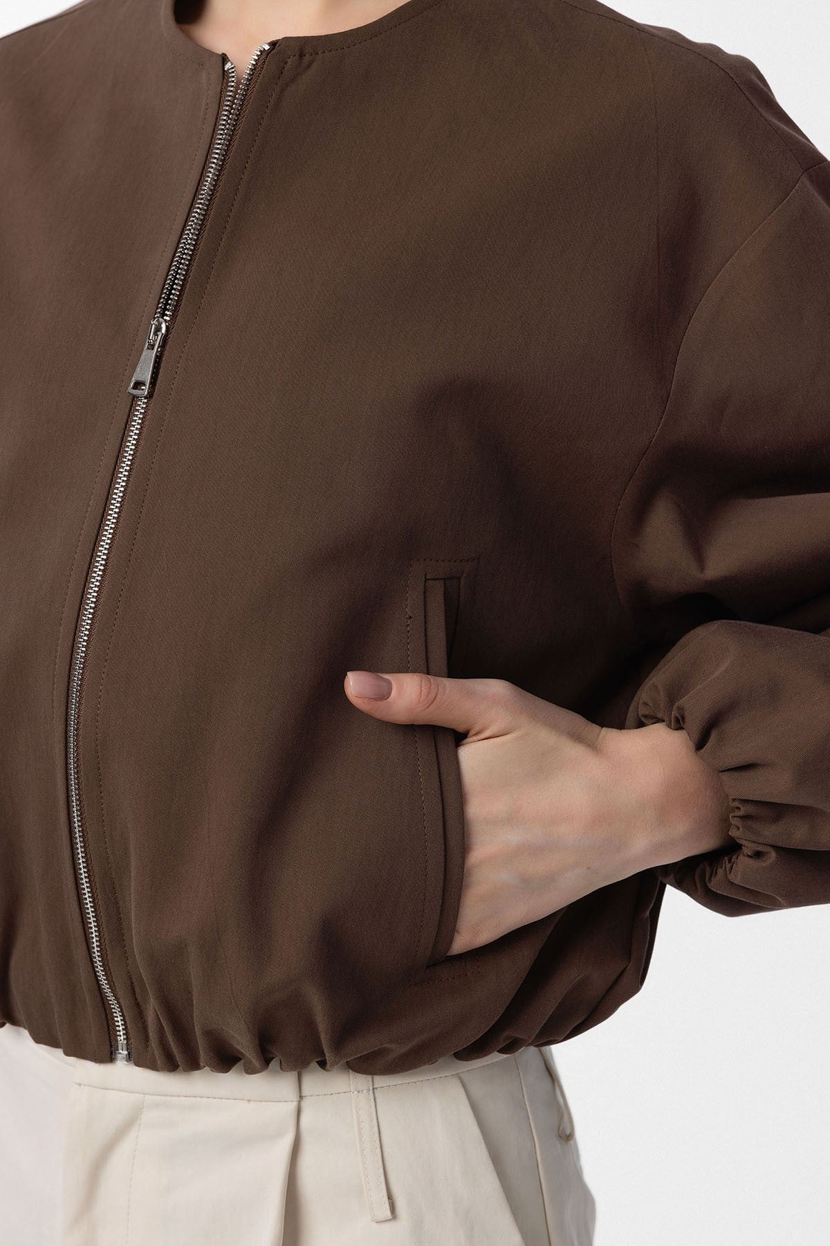Crop Kadın Bomber Mont