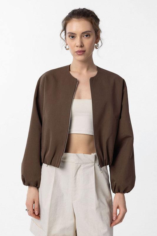 Crop Kadın Bomber Mont
