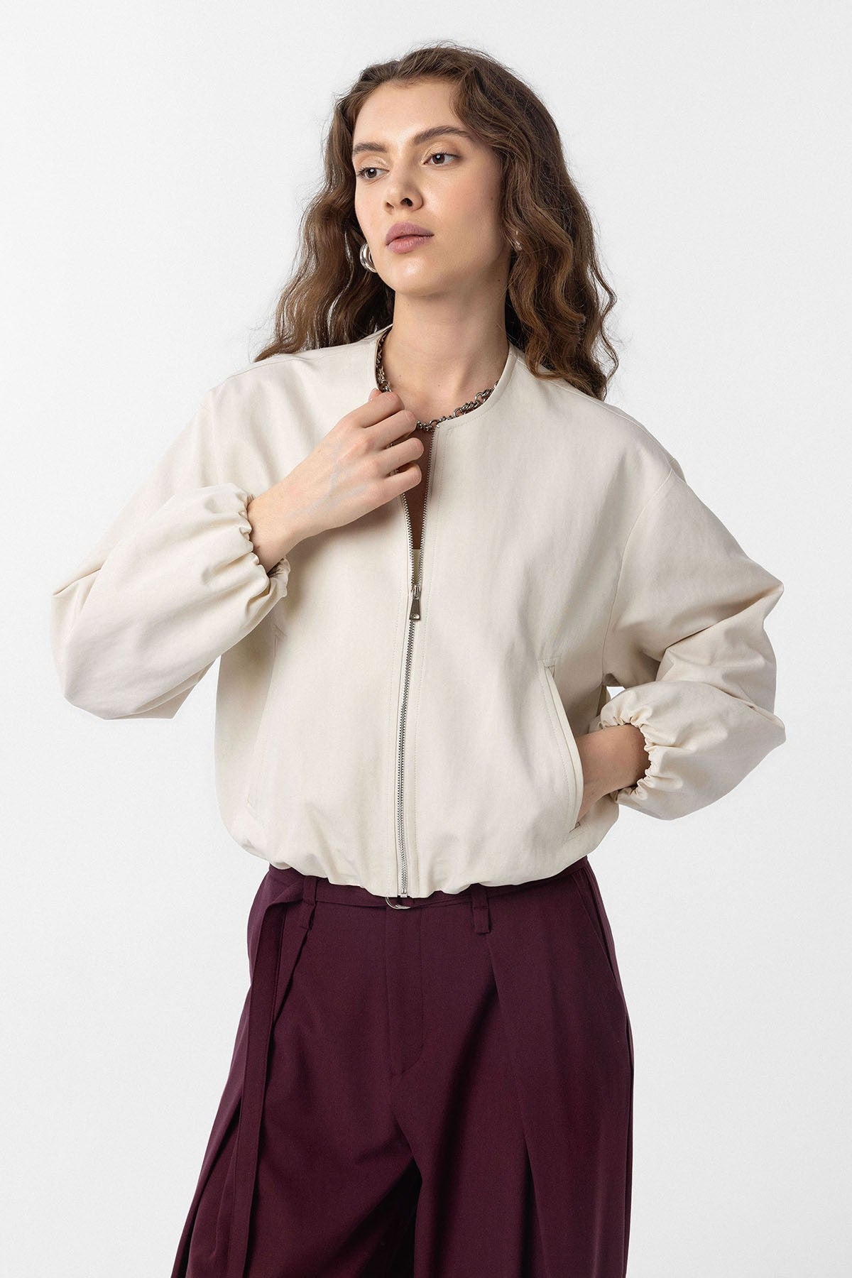 Crop Kadın Bomber Mont