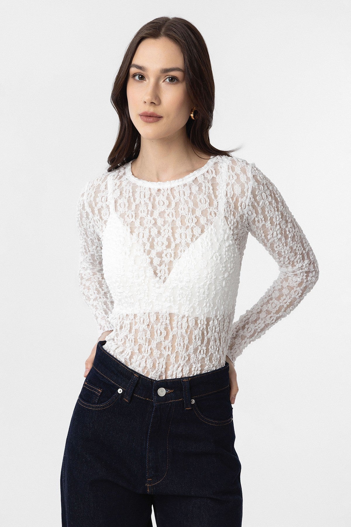 Antioch Dantel Transparan Kadın Top