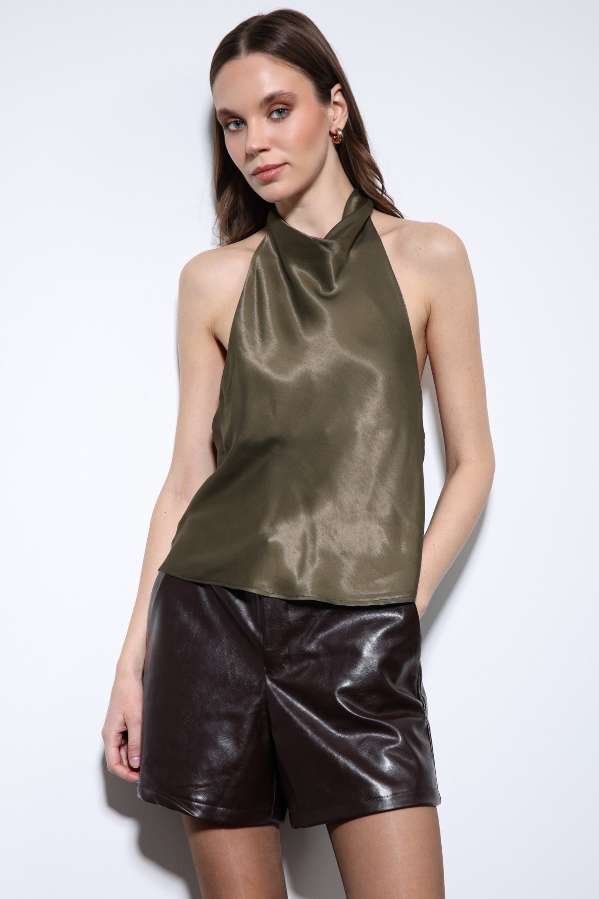 Antioch Saten Halter Kadın Top