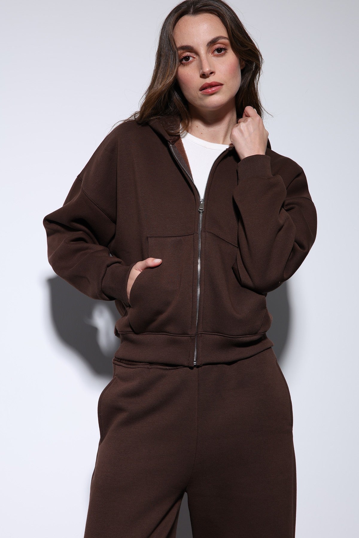 Antioch Fermuarlı Kapüşonlu Kadın Sweatshirt
