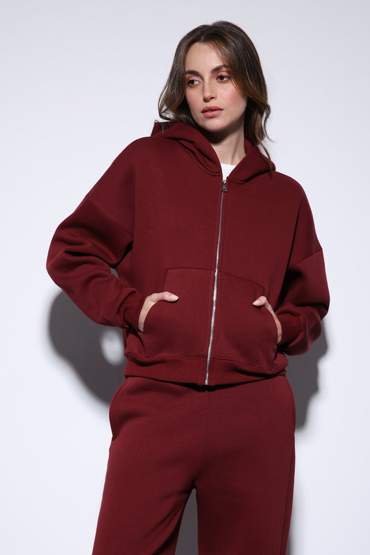 Antioch Fermuarlı Kapüşonlu Kadın Sweatshirt