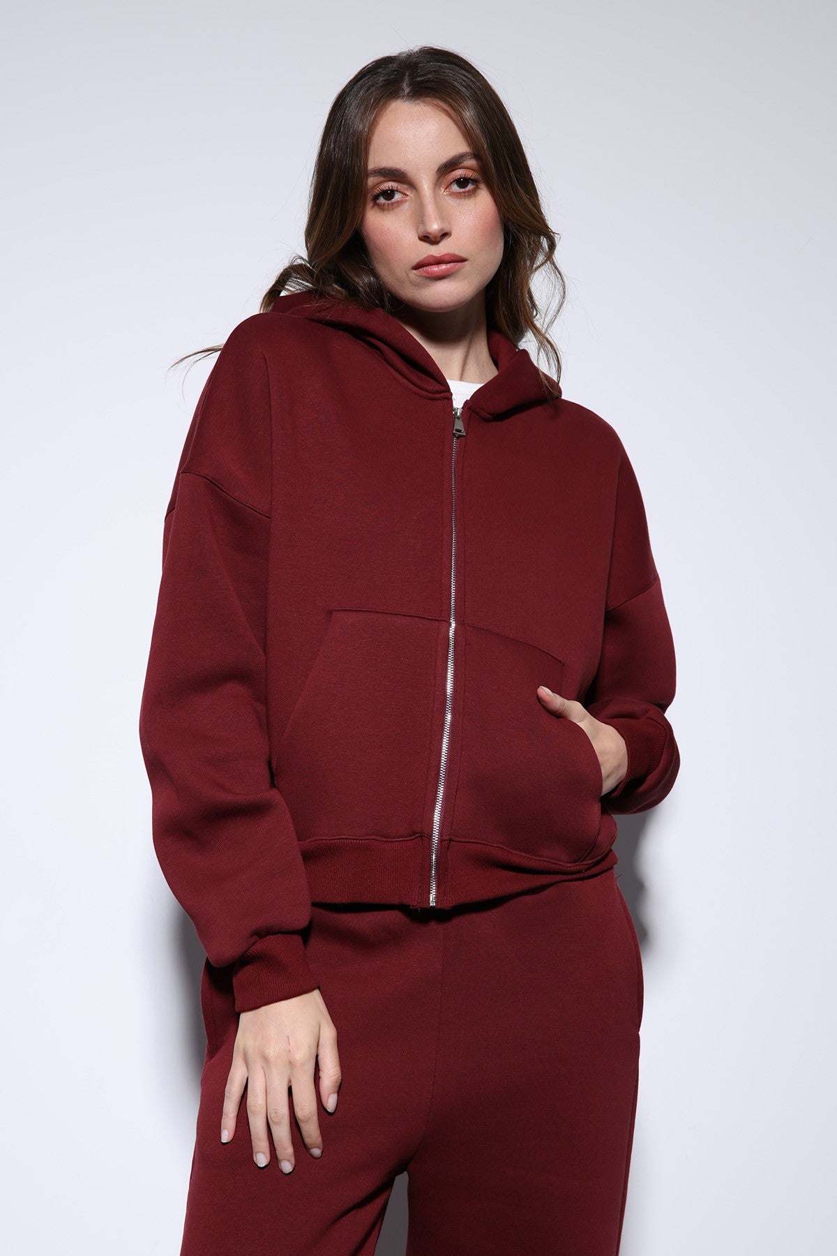 Antioch Fermuarlı Kapüşonlu Kadın Sweatshirt