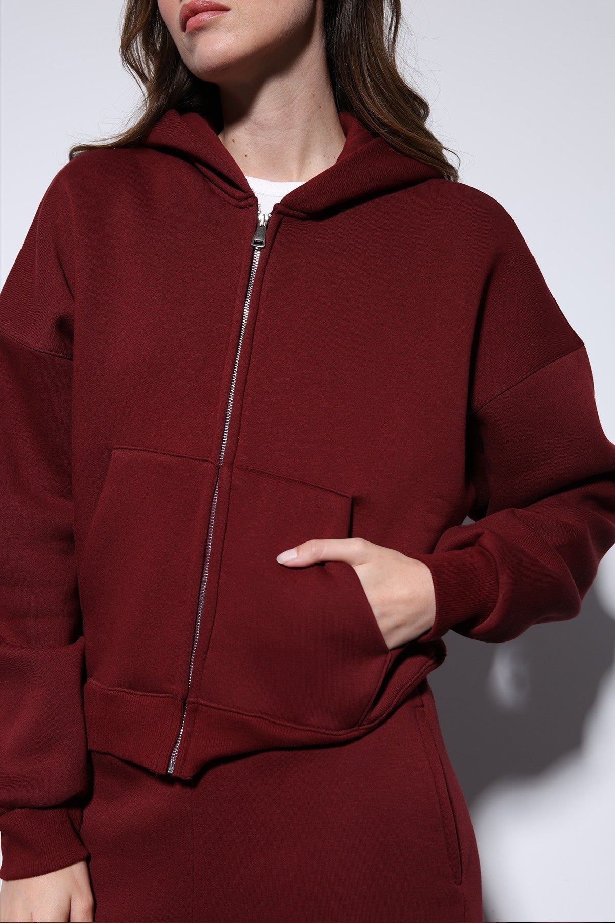Antioch Fermuarlı Kapüşonlu Kadın Sweatshirt
