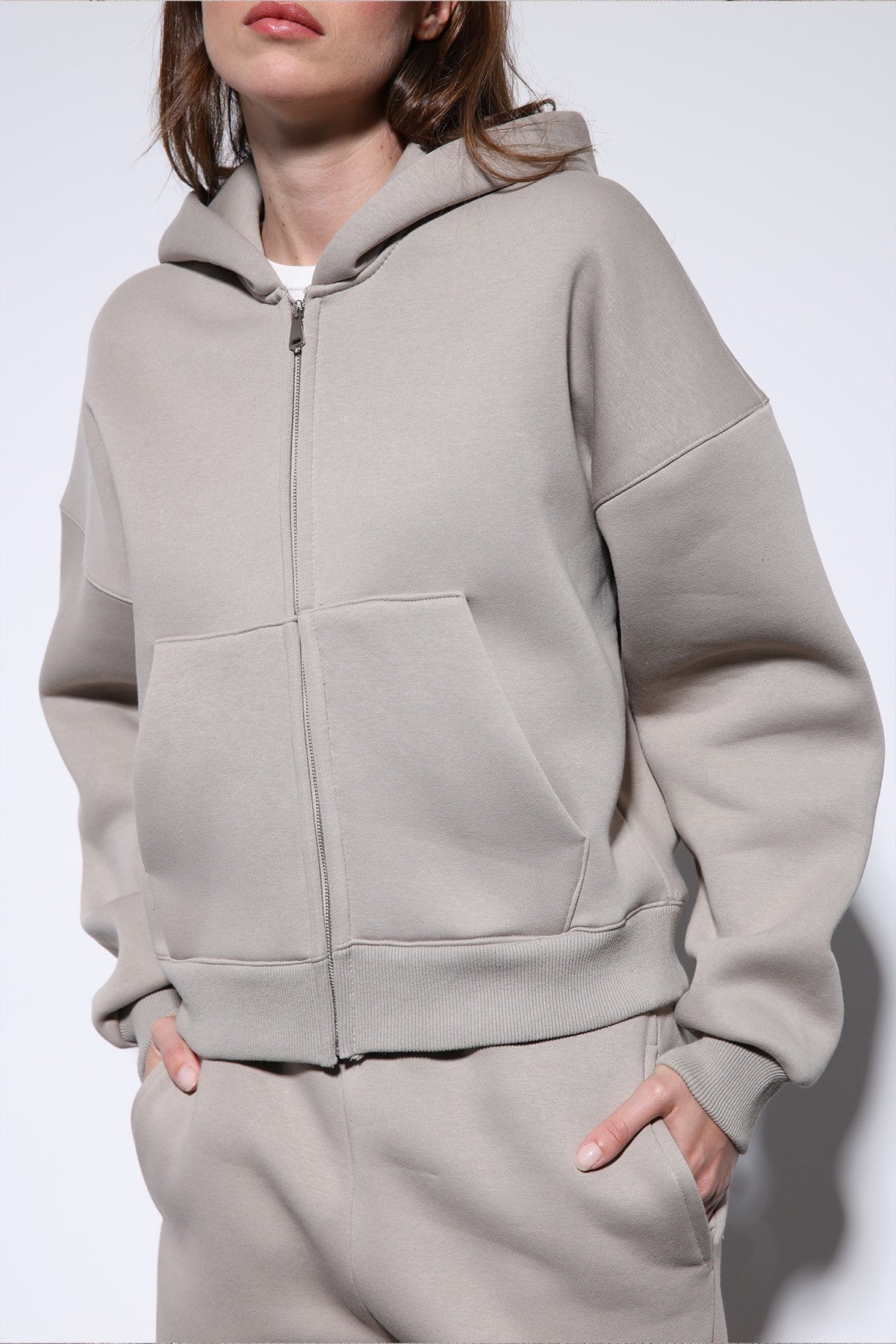 Antioch Fermuarlı Kapüşonlu Kadın Sweatshirt
