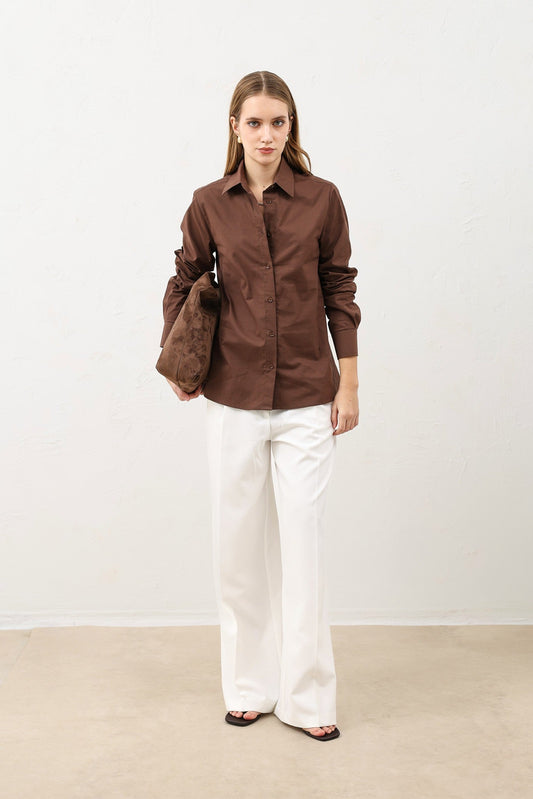 Basic Slim Fit Kadın Gömlek