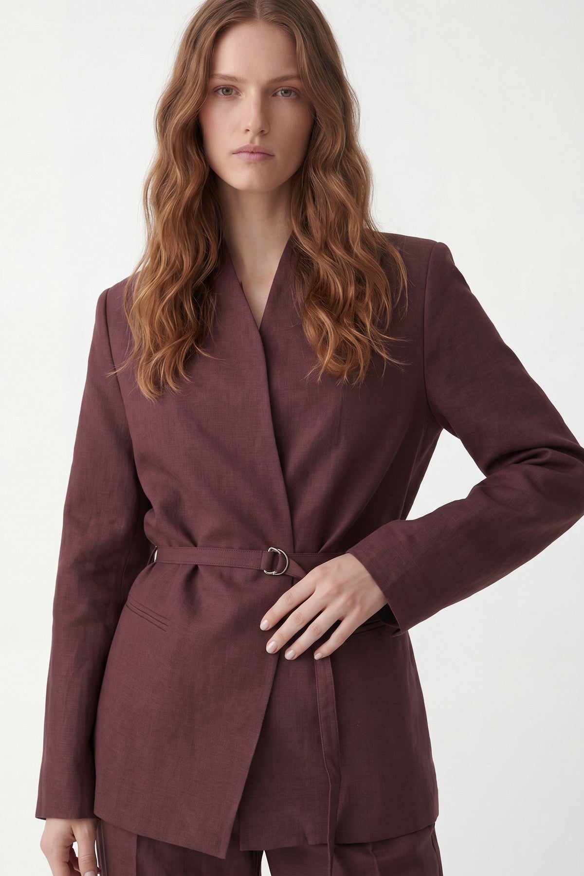 Antioch Keten Karışımlı Kadın Blazer Ceket